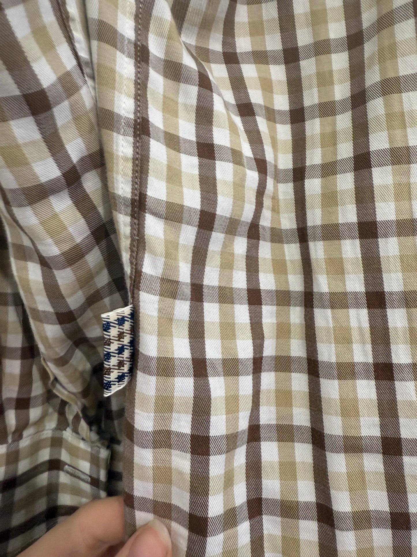 Vintage 80s Aquascutum checked button up shirt. Size Medium.