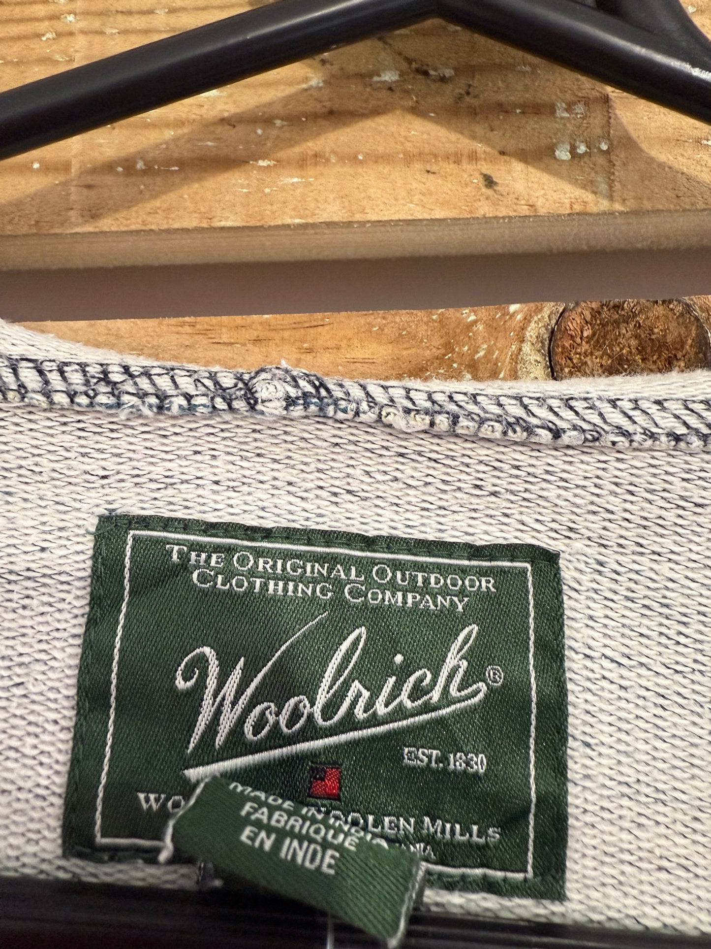 Vintage 90s Woolrich Striped Hoodie/Hooded Sweatshirt. USA. Size Medium.