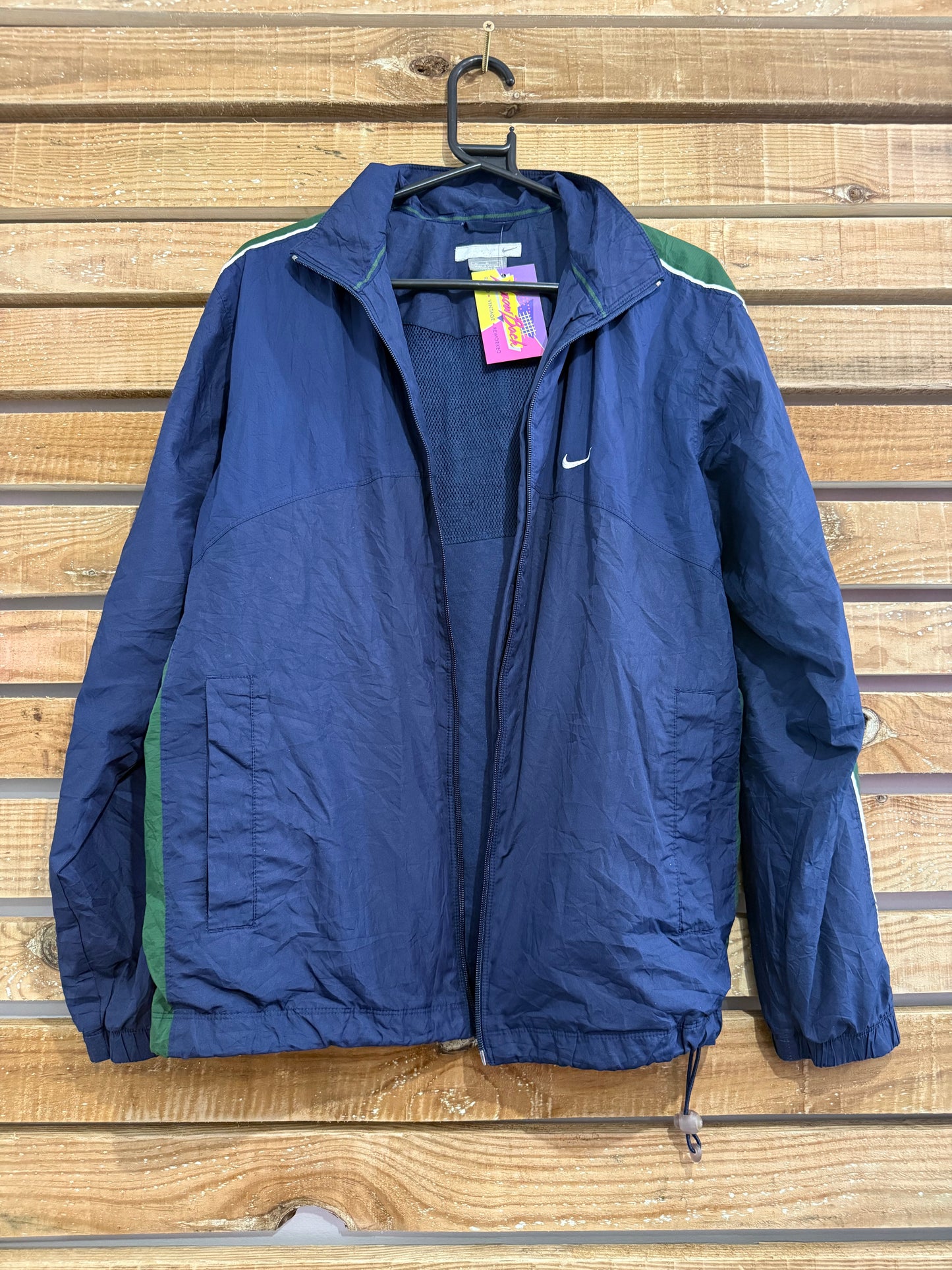 Vintage 90s Nike zip up windbreaker/ shell track jacket. Size Medium. Festival.