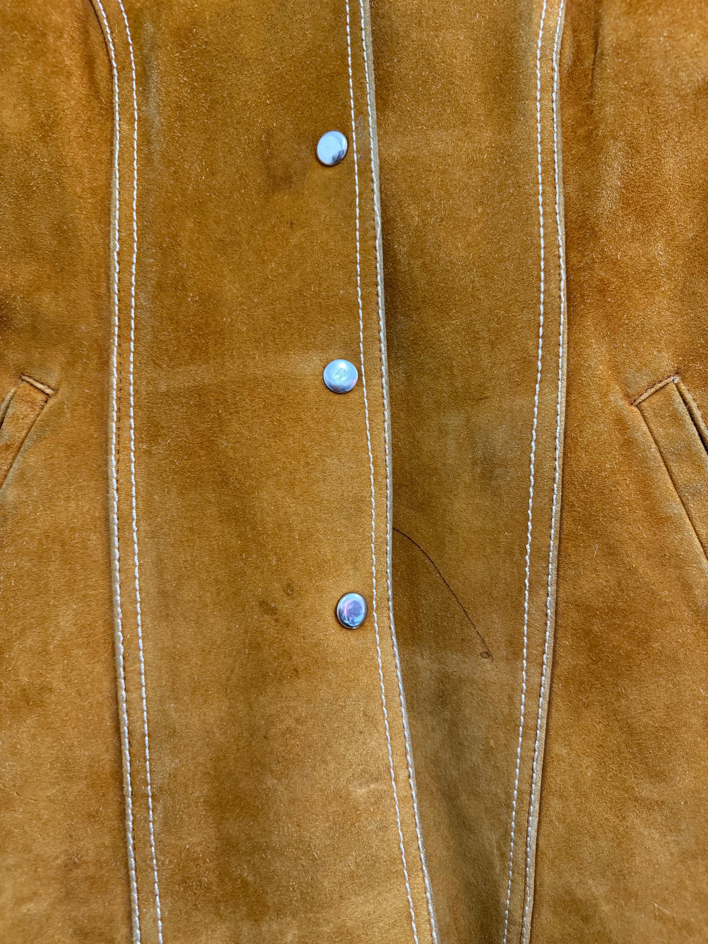 Vintage 70s suede leather mustard jacket. Coachella/ Hippy/ Yellowstone/ festival/ boho. Size Small.