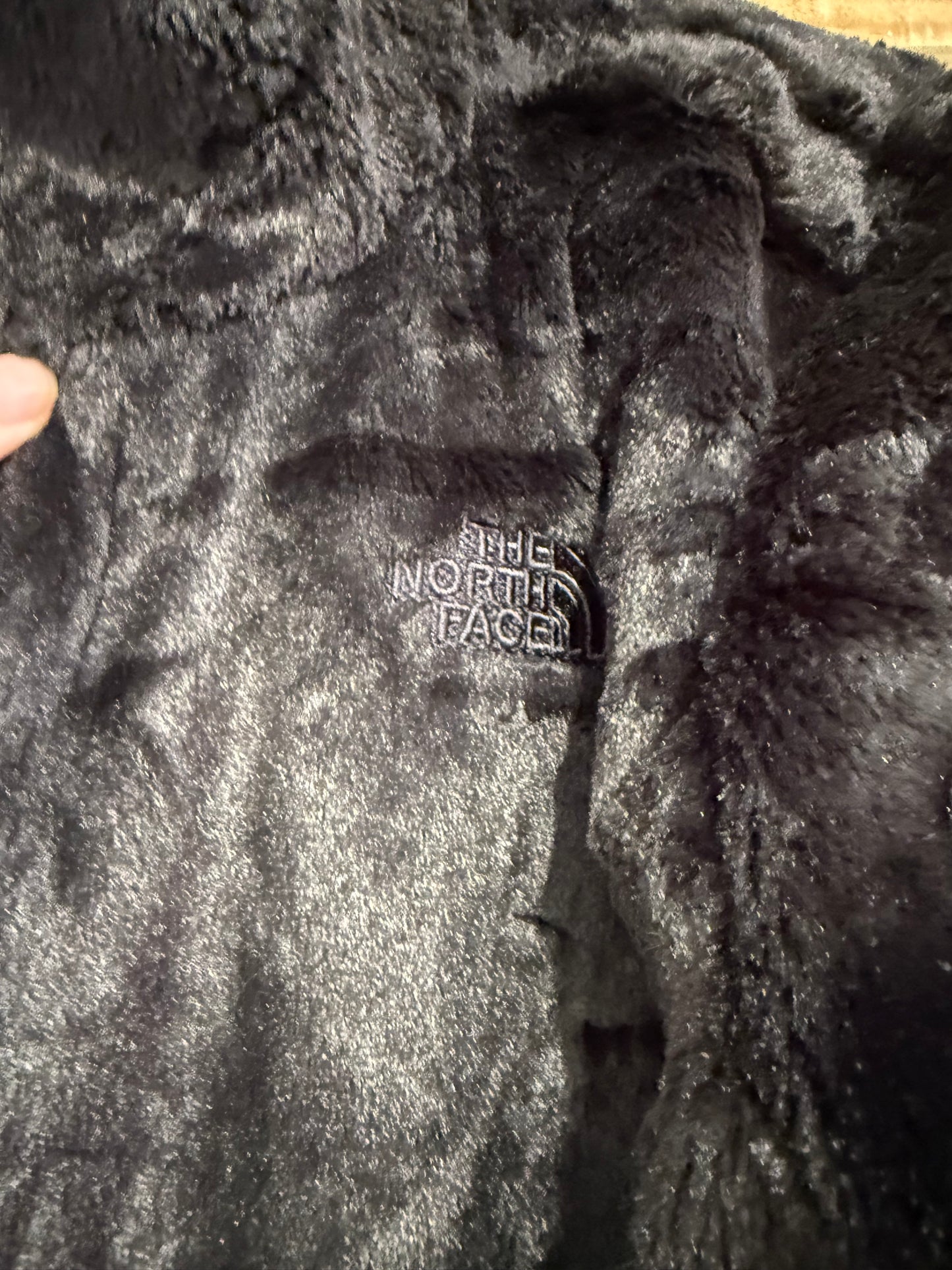Vintage 90s The North Face reversible Waterproof quilted puffer fleece Outdoors Jacket. Black. Size Large.