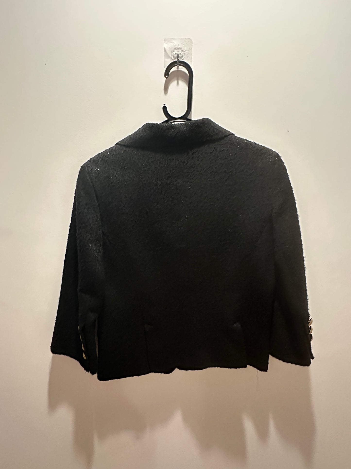 Vintage 90s Sara Berman Black Tweed/ Wool Blazer. Size medium.