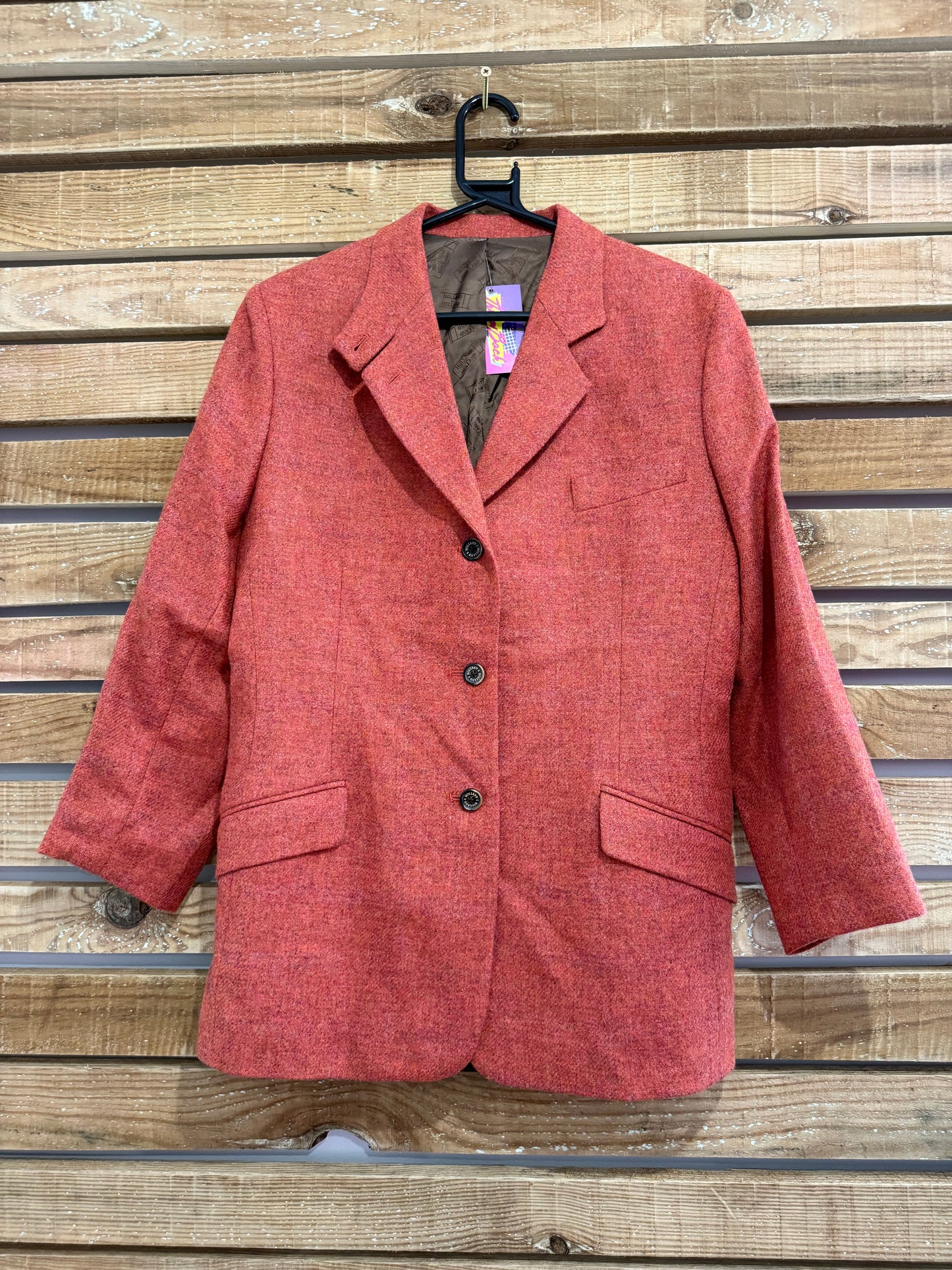 Vintage 80s Holland & Holland Tweed wool Blazer/ Riding Jacket. Size UK14.