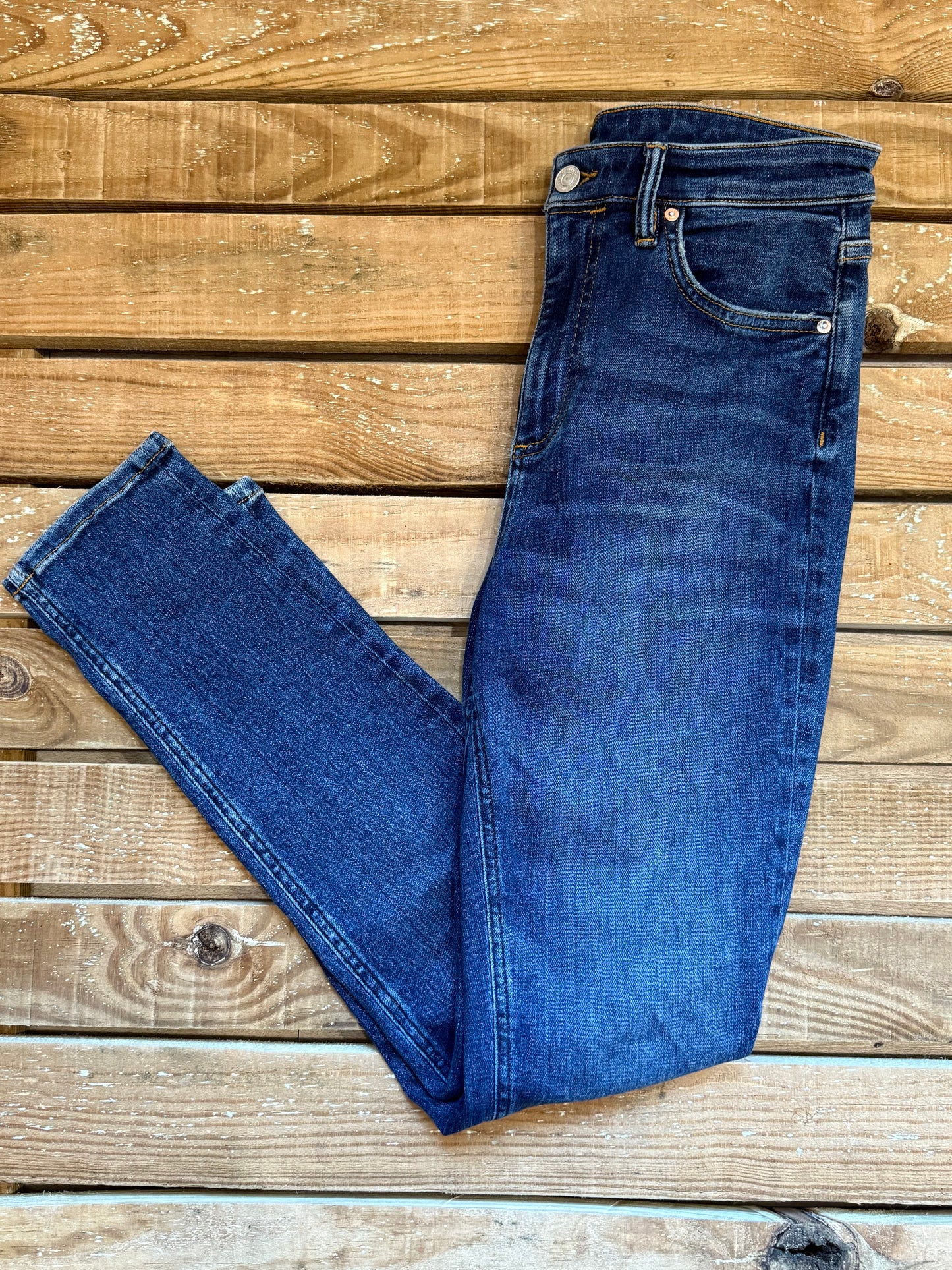 All saints high waisted skinny jeans. Blue Jeans. Waist 27” leg 27”
