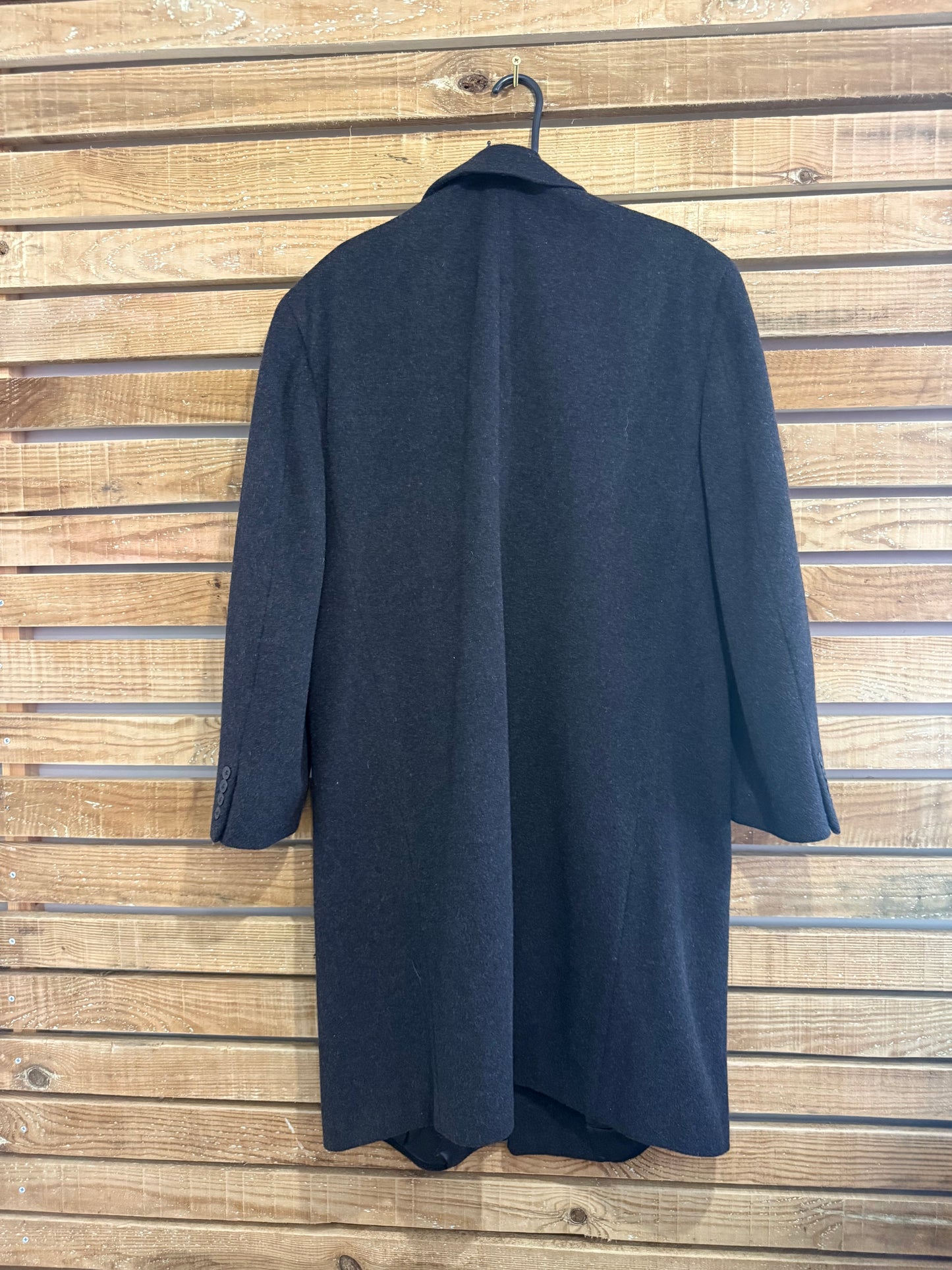 Vintage 80s London Fog Crombie wool Coat. Grey. Size large. 48” chest.