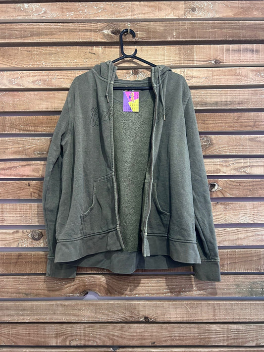 Vintage Y2K Carhartt hoodie/ hooded sweater. Khaki. Size XXL. Workwear.