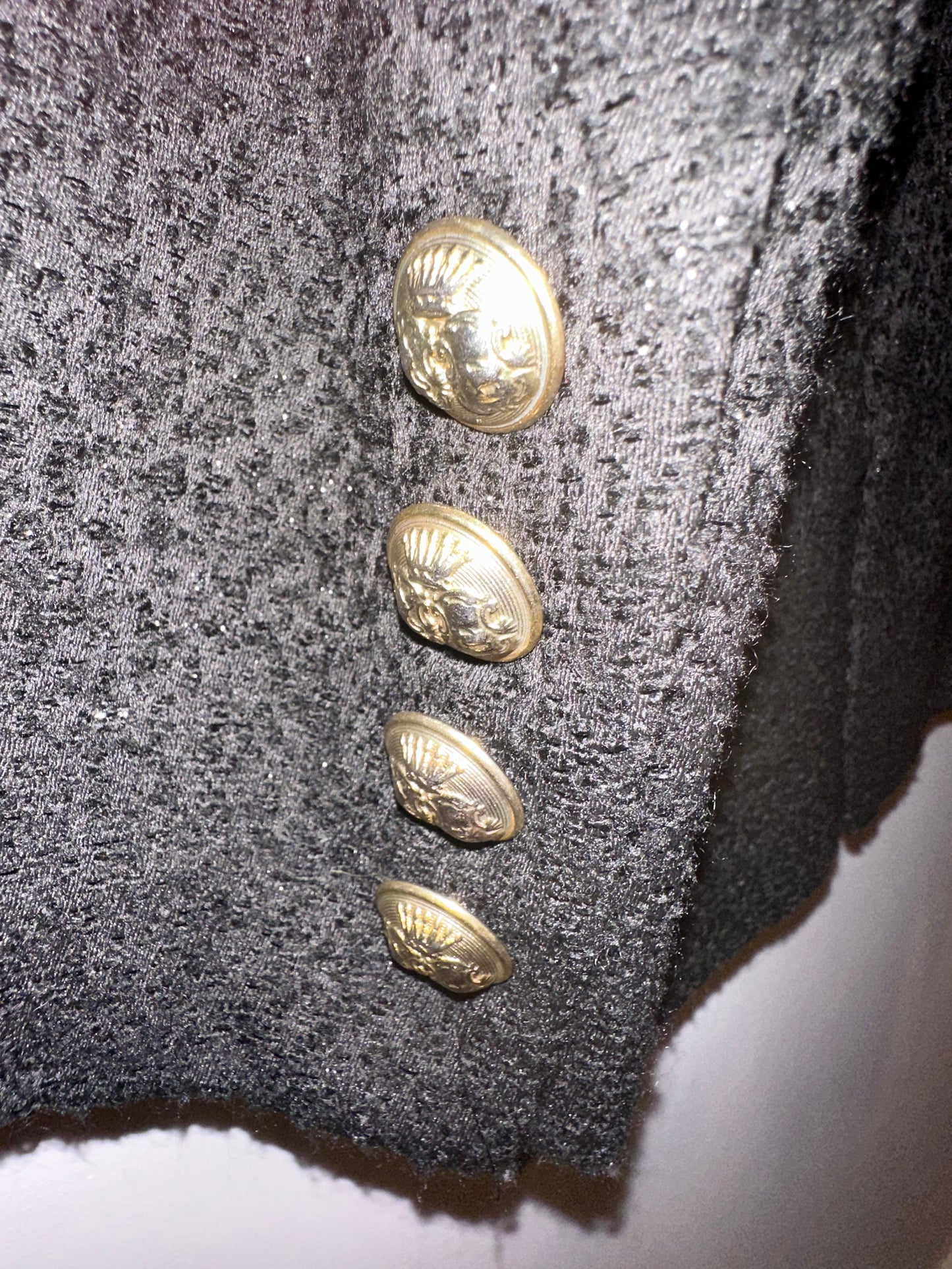 Vintage 90s Sara Berman Black Tweed/ Wool Blazer. Size medium.