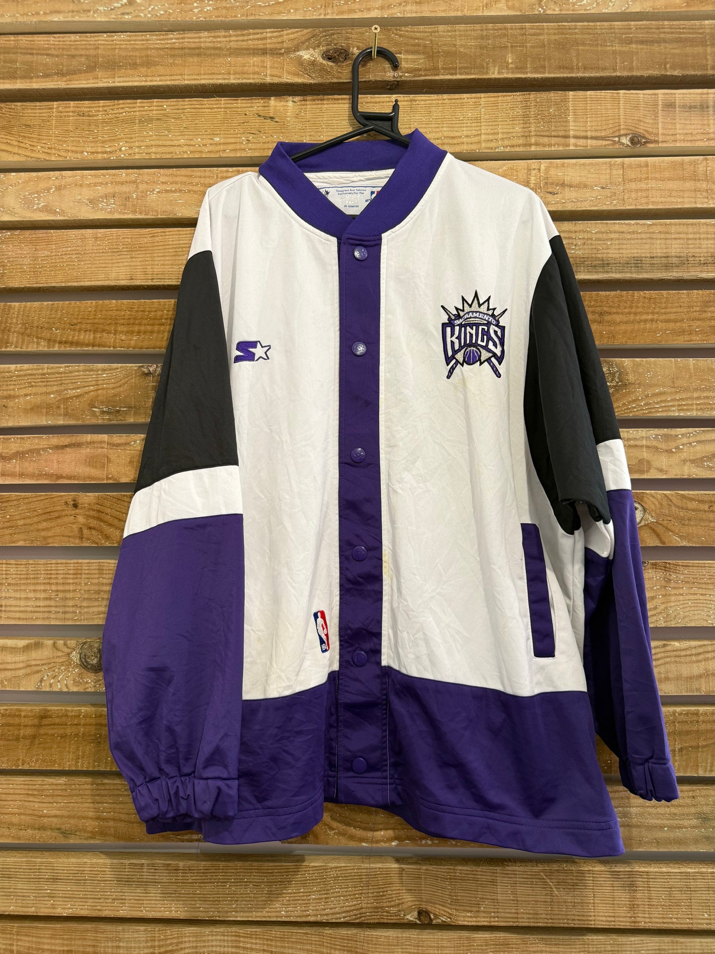 Vintage 90s NBA Sacramento Kings 90S Starter Jersey Warm Up. Size XL