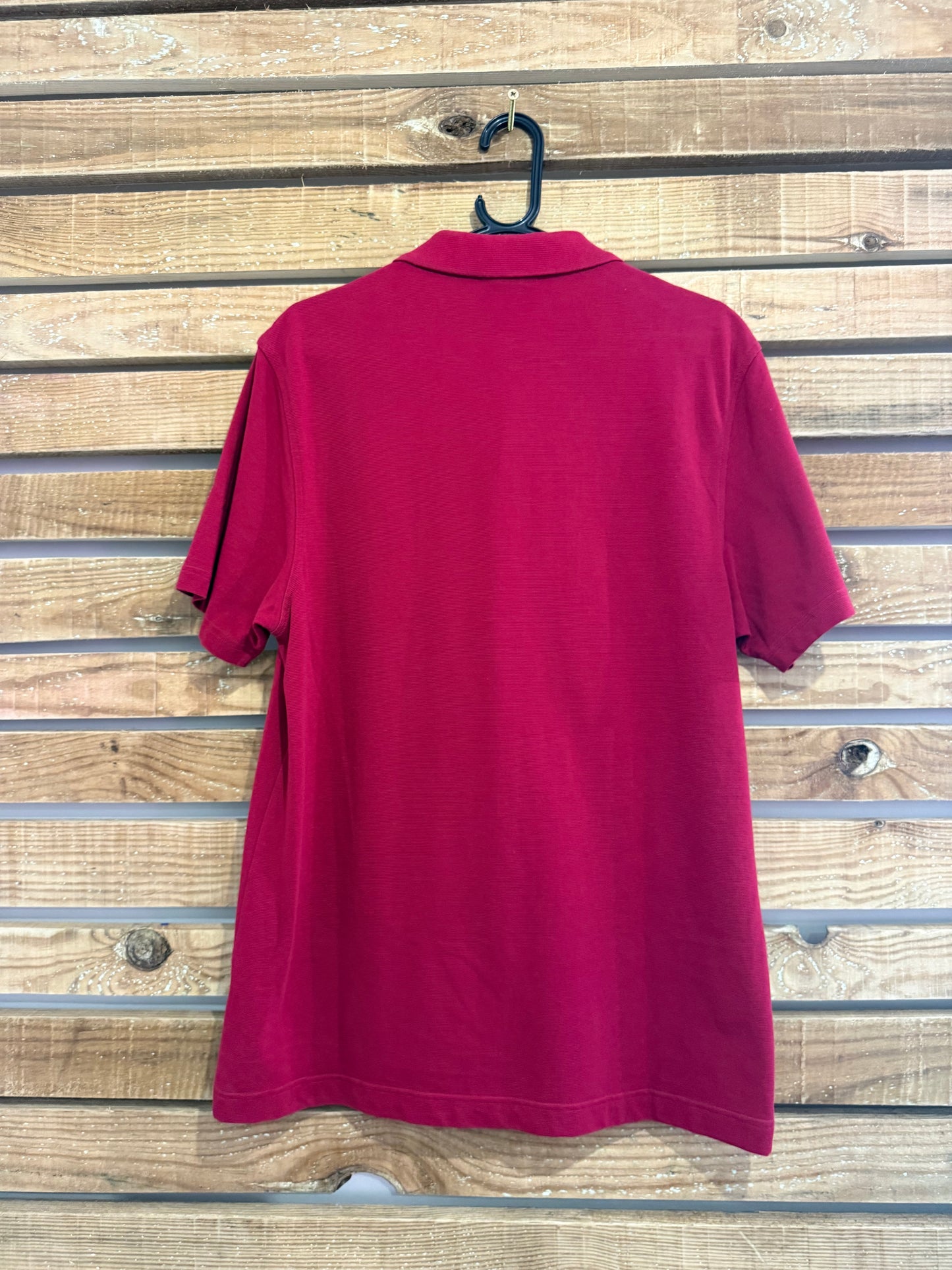 Vintage 90s Lacoste polo shirt. Burgundy. Size Medium. 44” chest.
