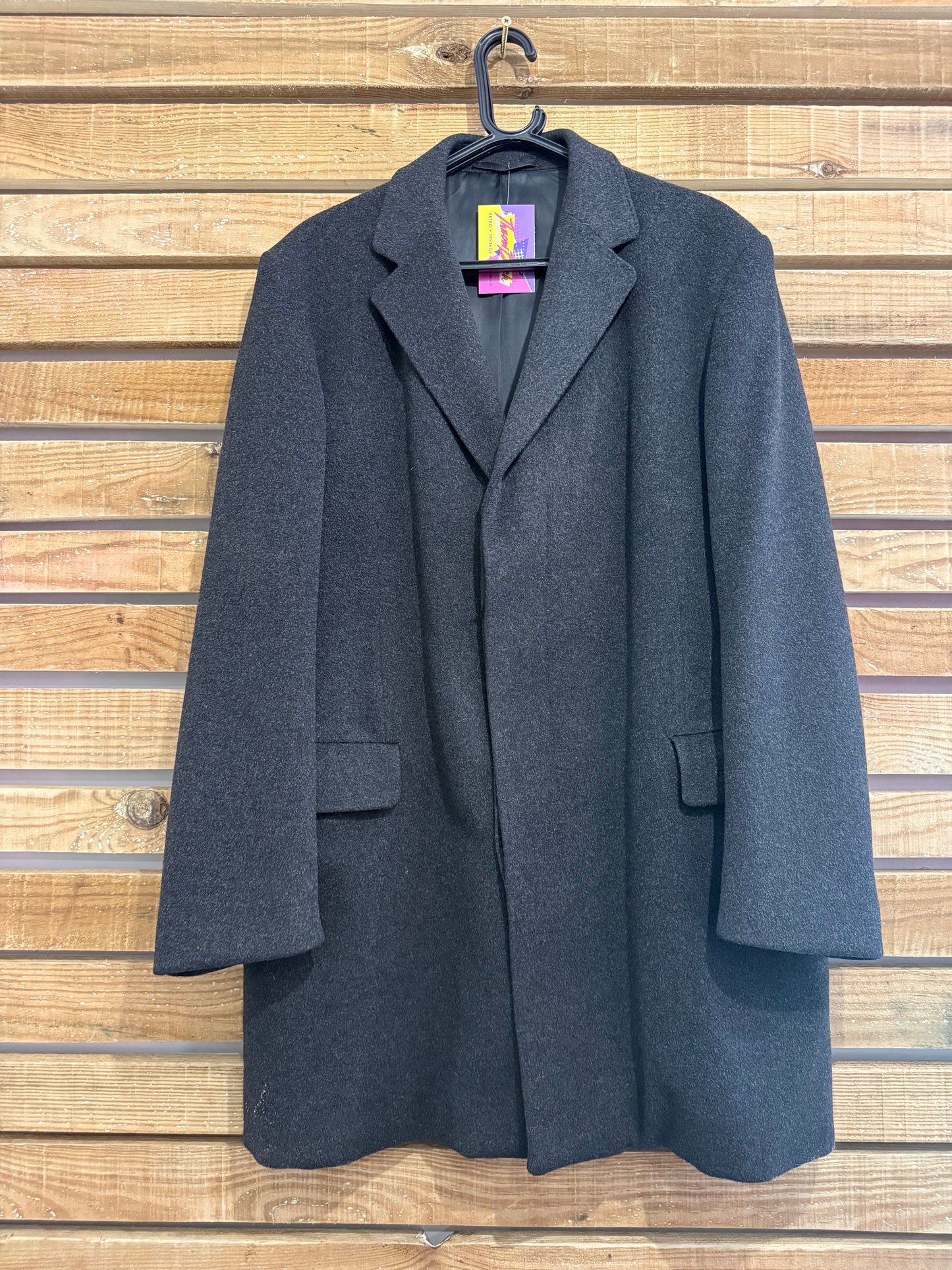 Vintage 80s Crombie wool Coat. Grey. Size large.