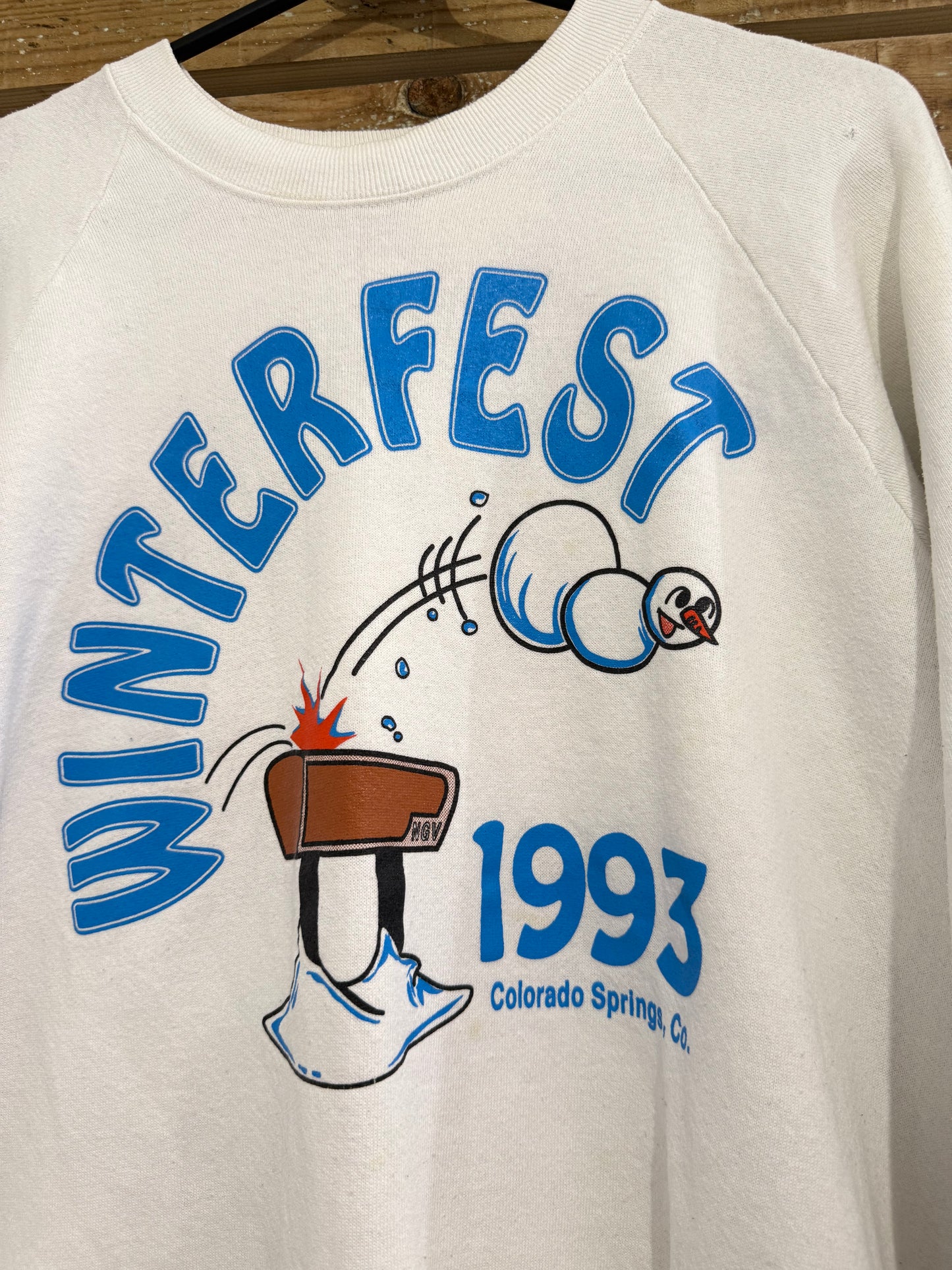 Vintage 90s Winterfest Colorado print Motif Sweater/ Sweatshirt. Size XL. USA. Christmas/ Festive.