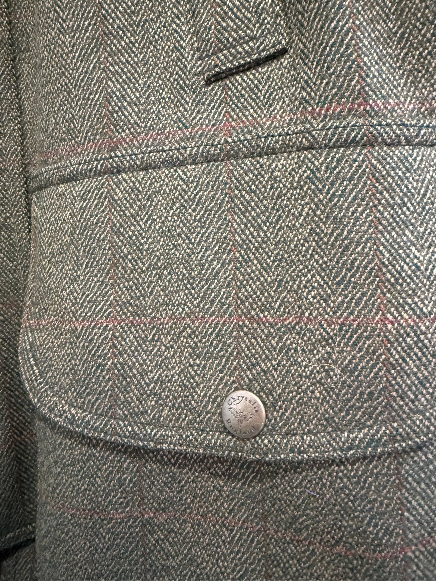 Chrysalis Tweed Wool Field Coat. Outdoors Jacket. Hunting/Country. Green. Size XXL
