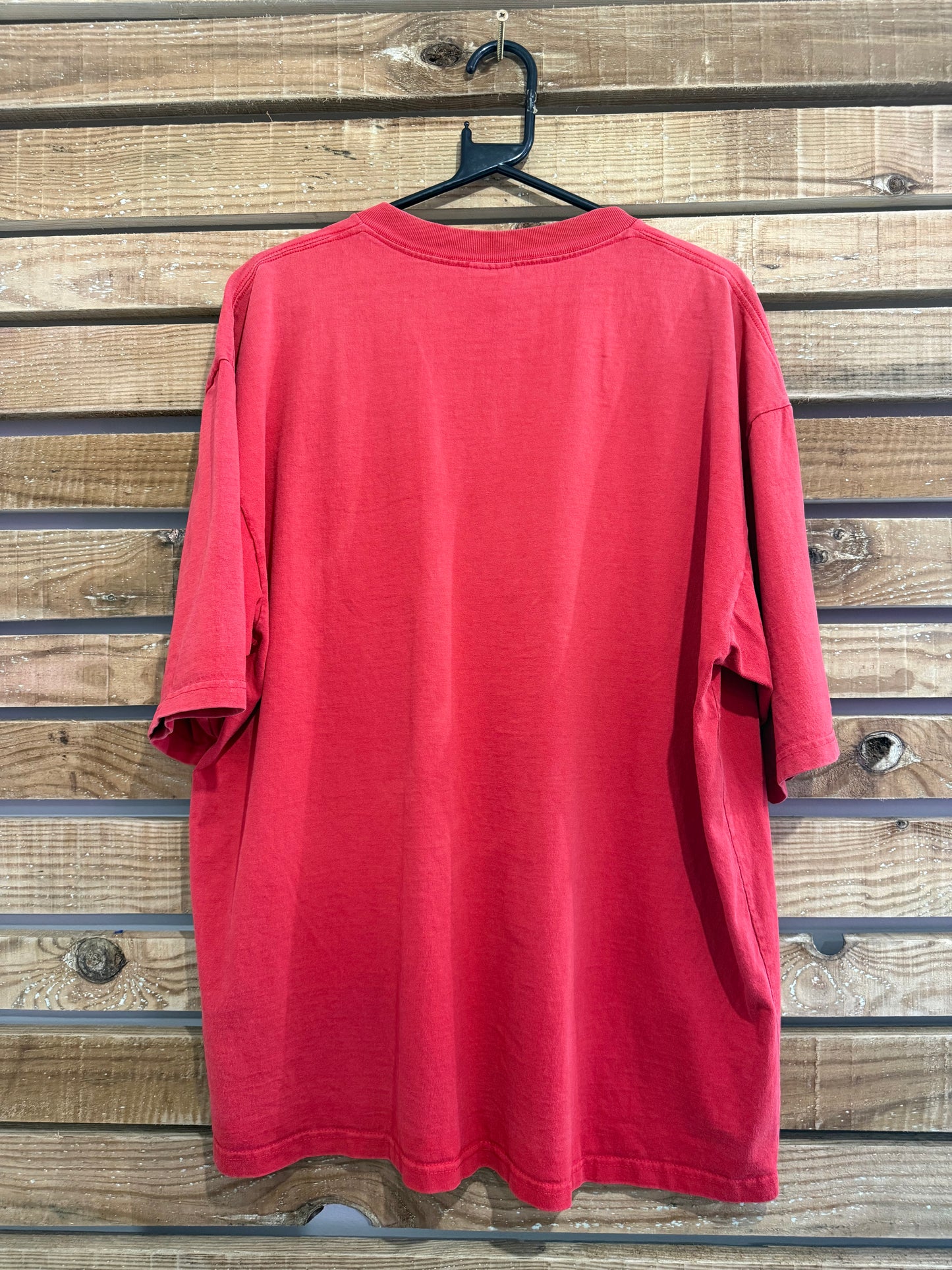 Vintage 90s Carhartt logo pocket t-shirt. Red. Workwear/ cowboy/ USA. Size XL.