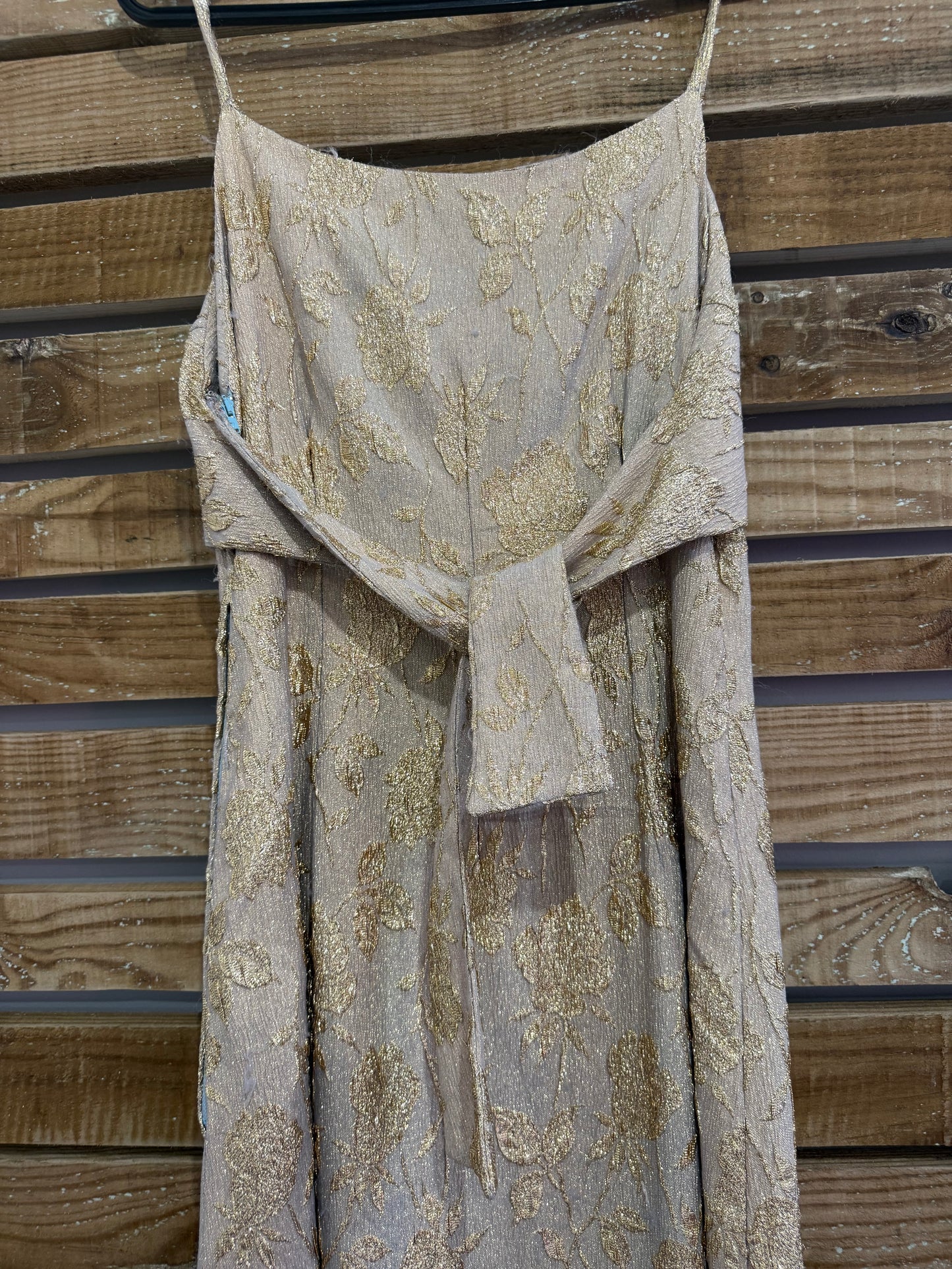 Vintage 50s Stefney original formal party dress/ gown. Wedding/ prom. Gold brocade/ lurex.