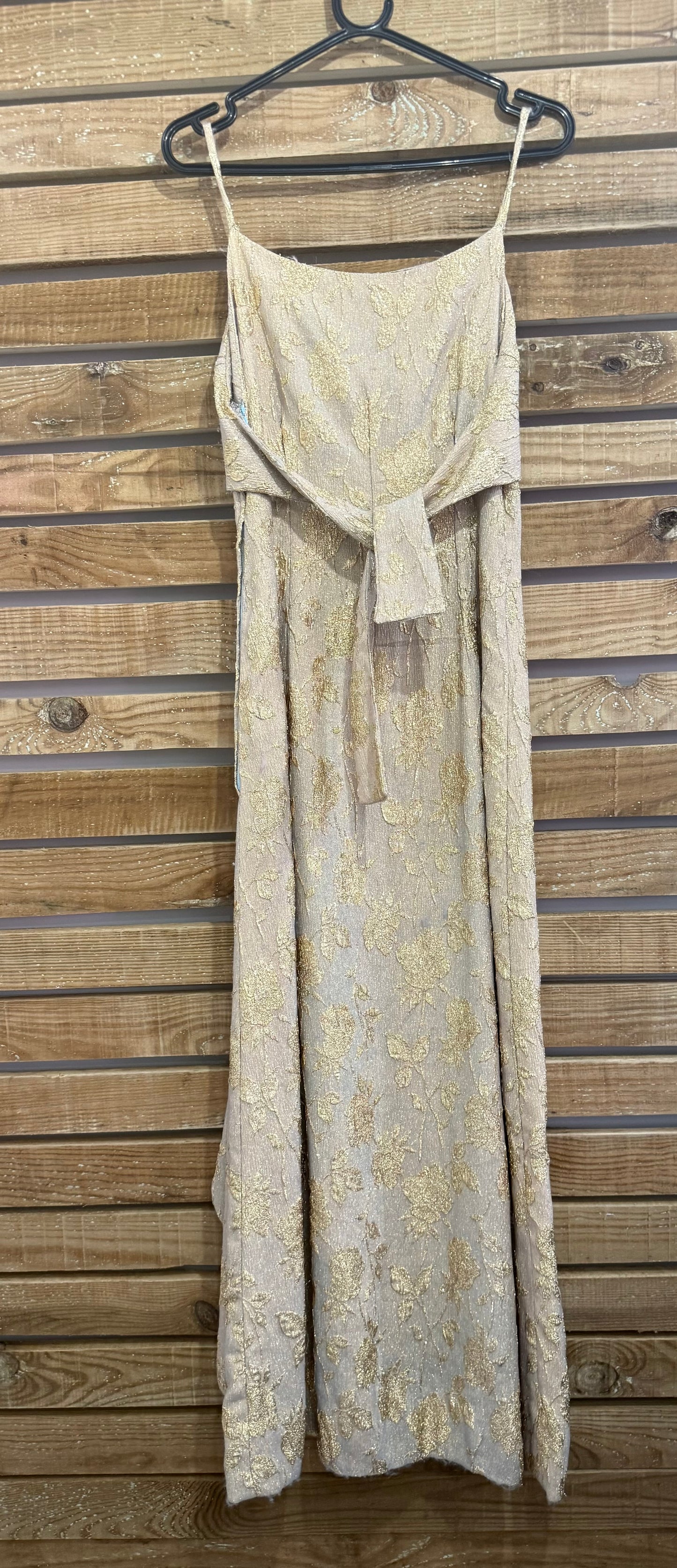 Vintage 50s Stefney original formal party dress/ gown. Wedding/ prom. Gold brocade/ lurex.