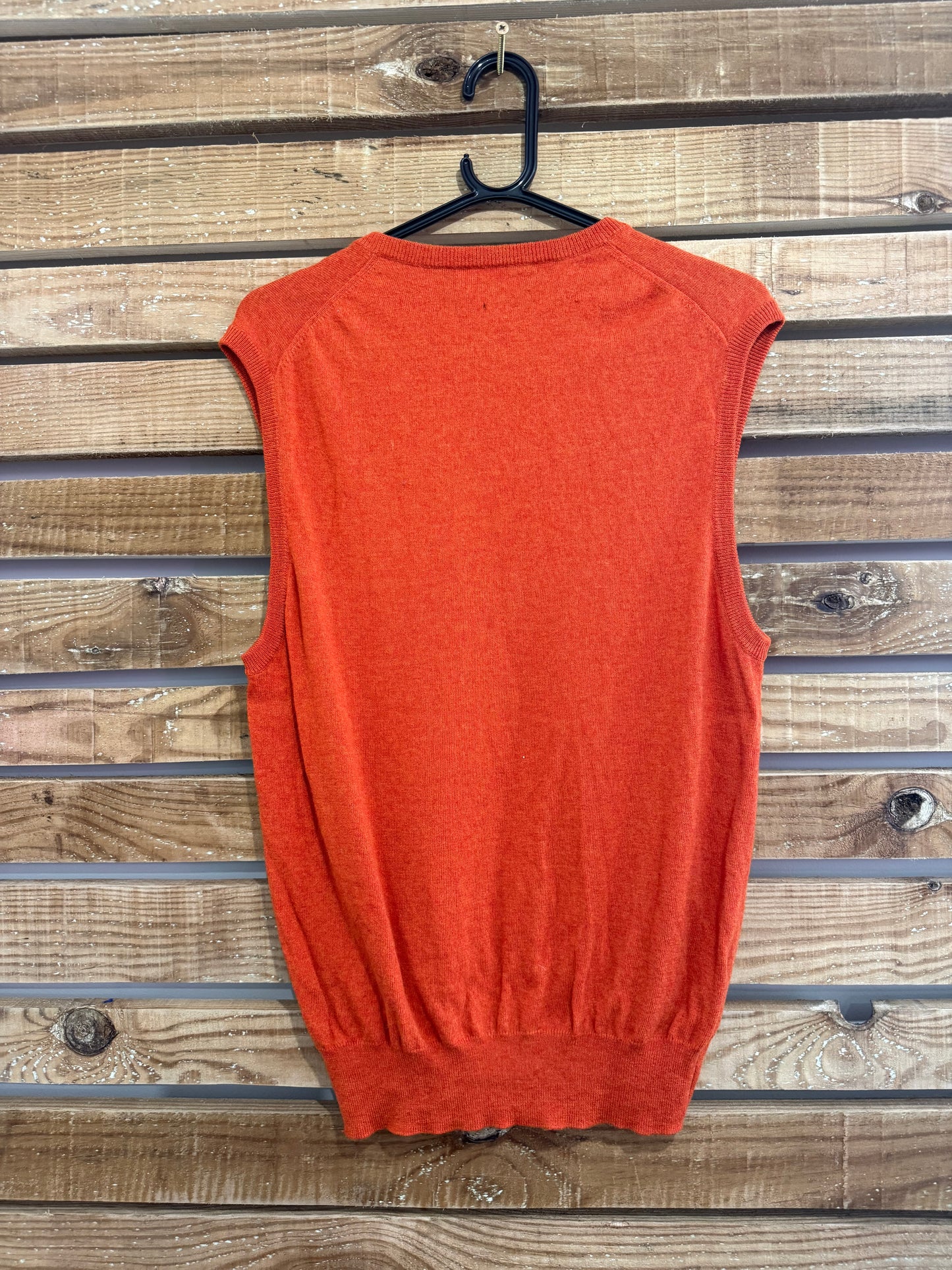 Vintage Y2K Ralph Lauren knitted vest jumper/ sweater. Orange/ rust. Size Medium.