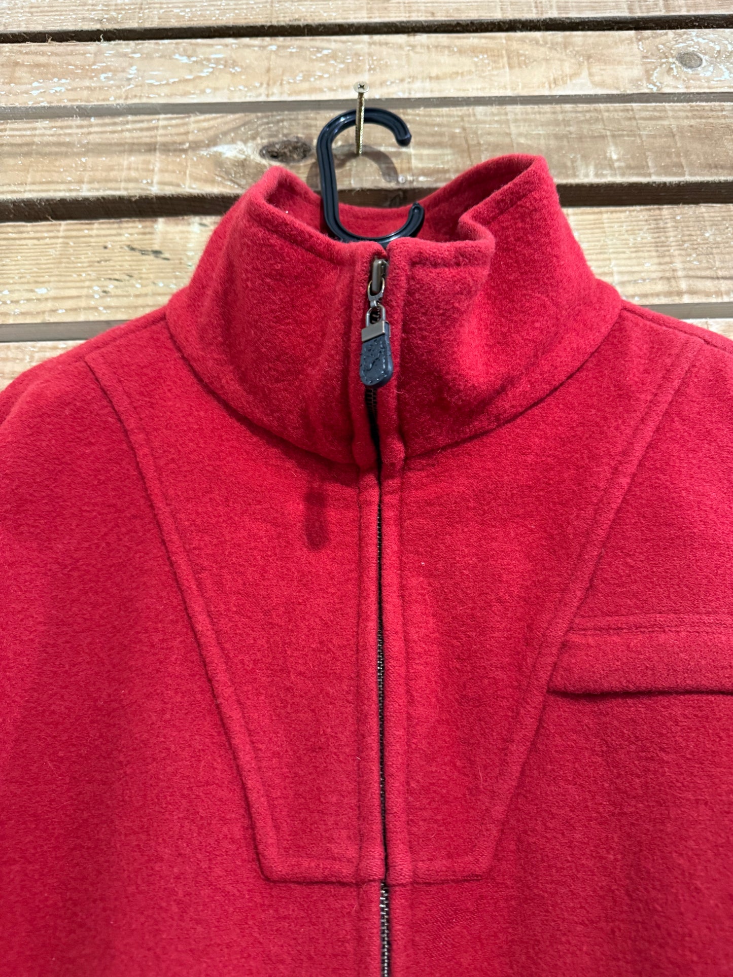 Vintage 90s RARE Swanndri wool zip up jacket. Red. Size XL