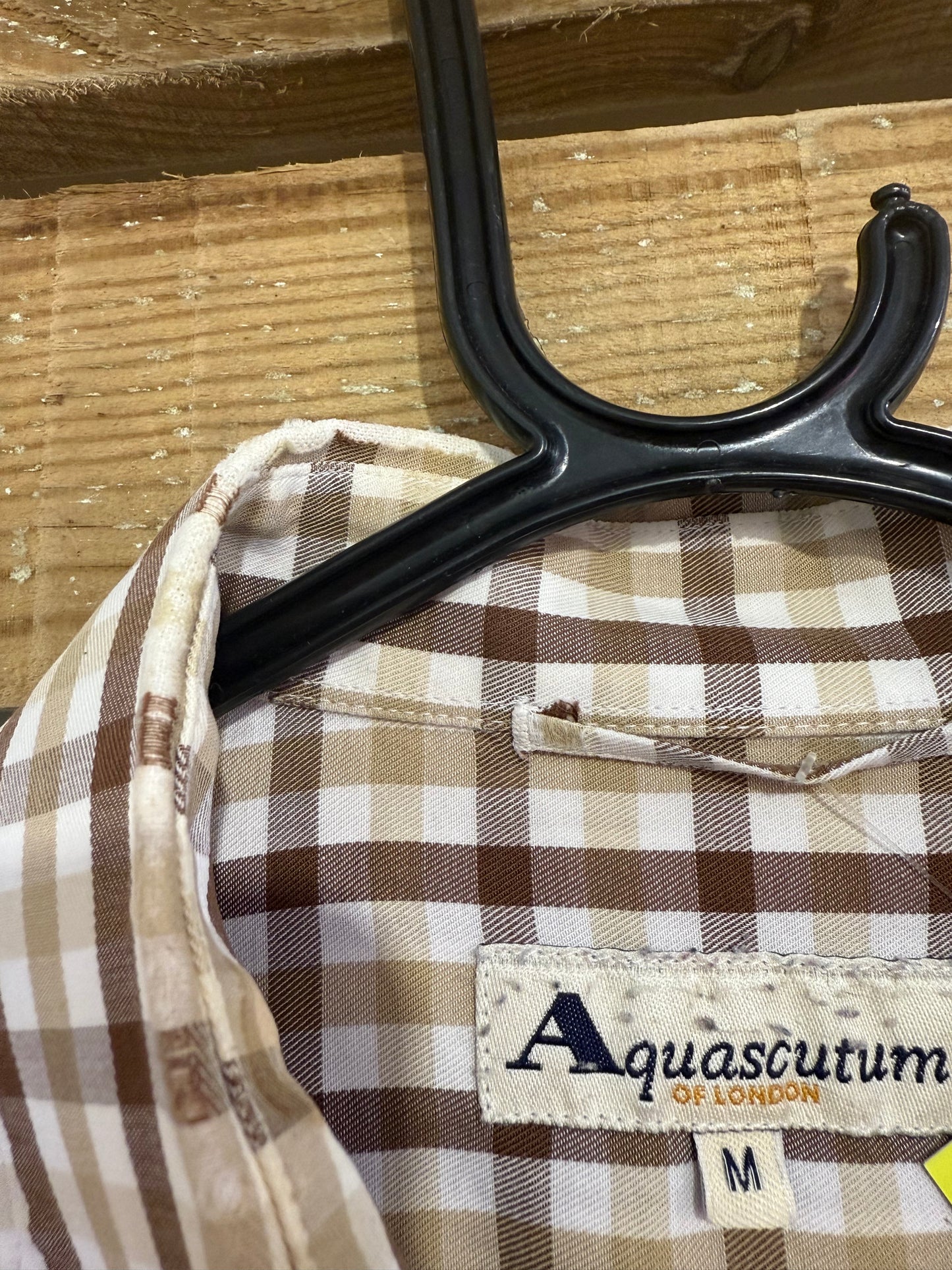 Vintage 80s Aquascutum checked button up shirt. Size Medium.