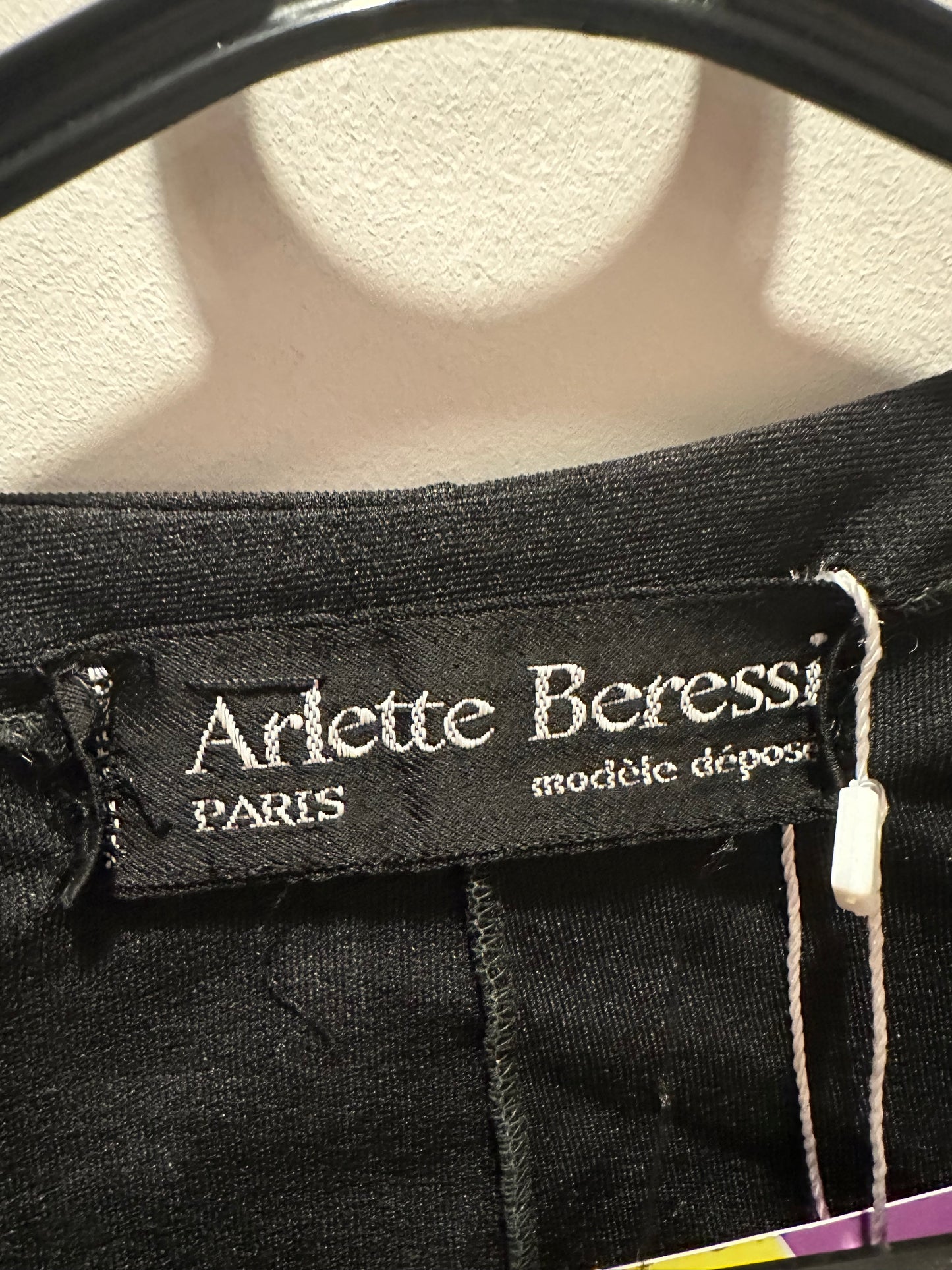 Vintage 60s/70s Arlette Beressi black beaded front dress. Eveningwear. Size 6-8