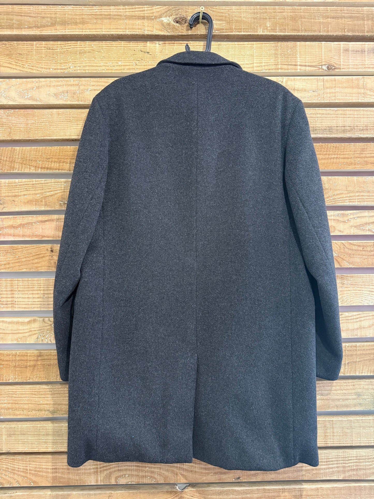 Vintage 80s Crombie wool Coat. Grey. Size large.