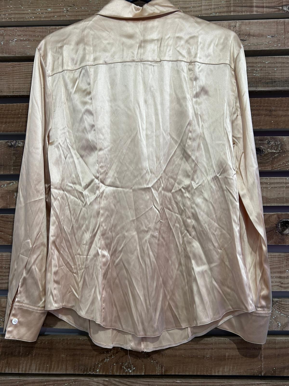 Vintage 80s Laurel button up blouse. Cream. Silk. Free sizing up to a 16.