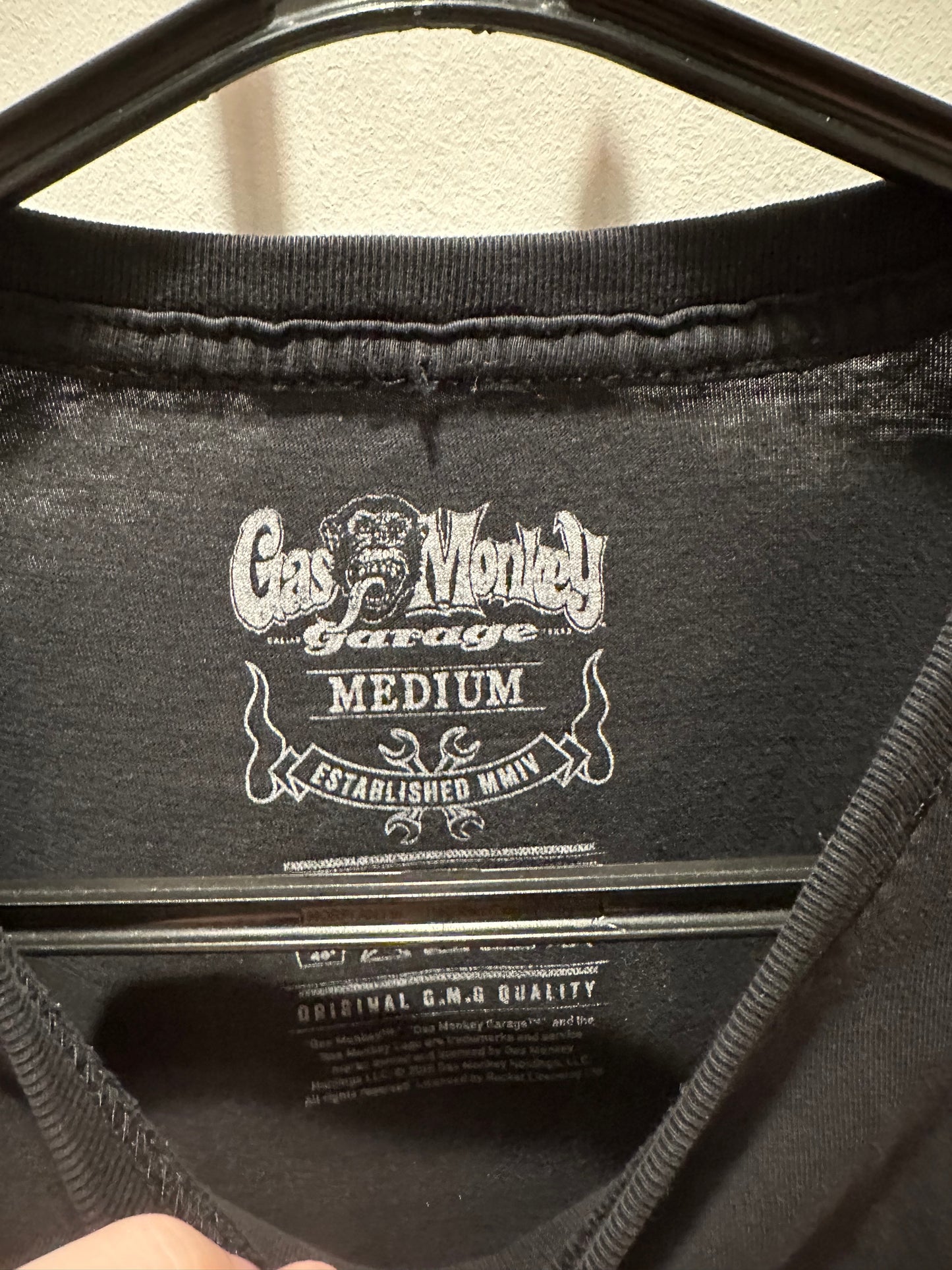 Vintage Y2K Gas Monkey Motif Motorcycle T-shirt. Biker. Size Medium