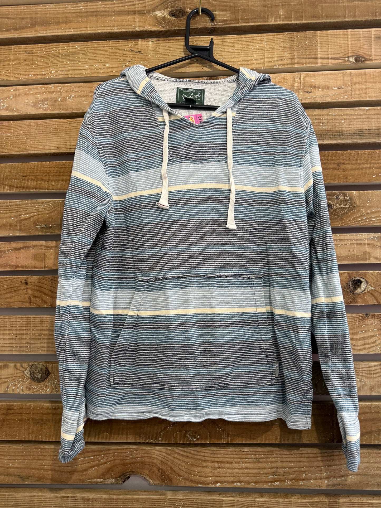 Vintage 90s Woolrich Striped Hoodie/Hooded Sweatshirt. USA. Size Medium.