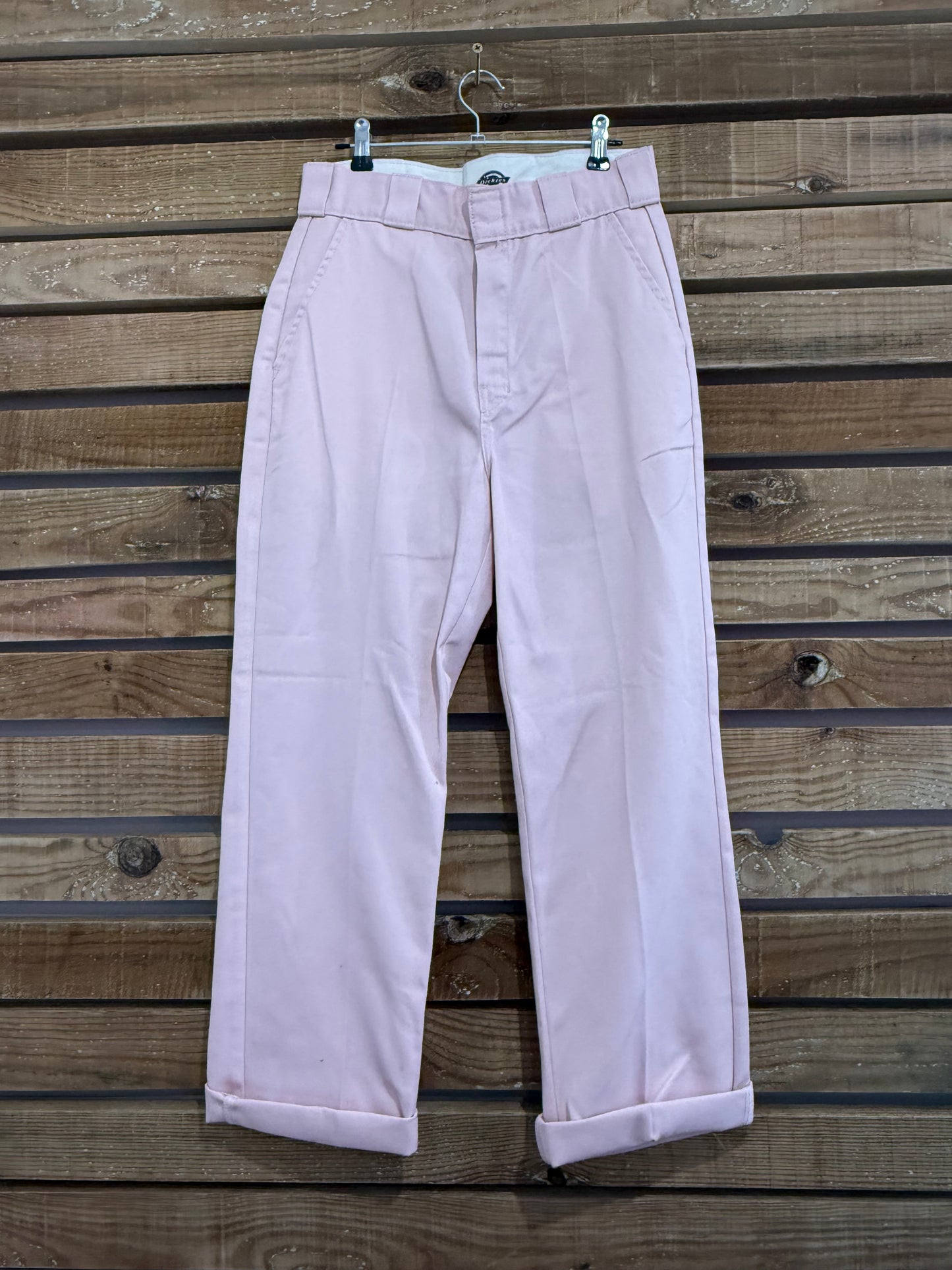 BNWT Dickies pink chino trousers/ pants . Workwear. Labelled a waist 26”, measure 28.