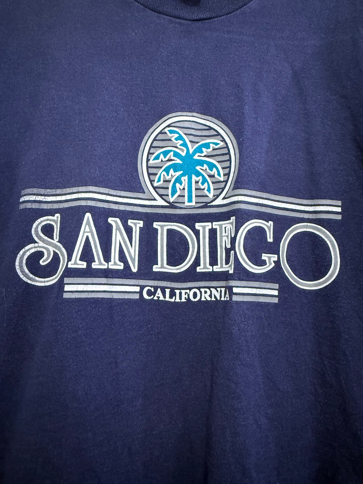 Vintage 90s San Diego Single Stitch USA American spell-out t-shirt. Size Small.