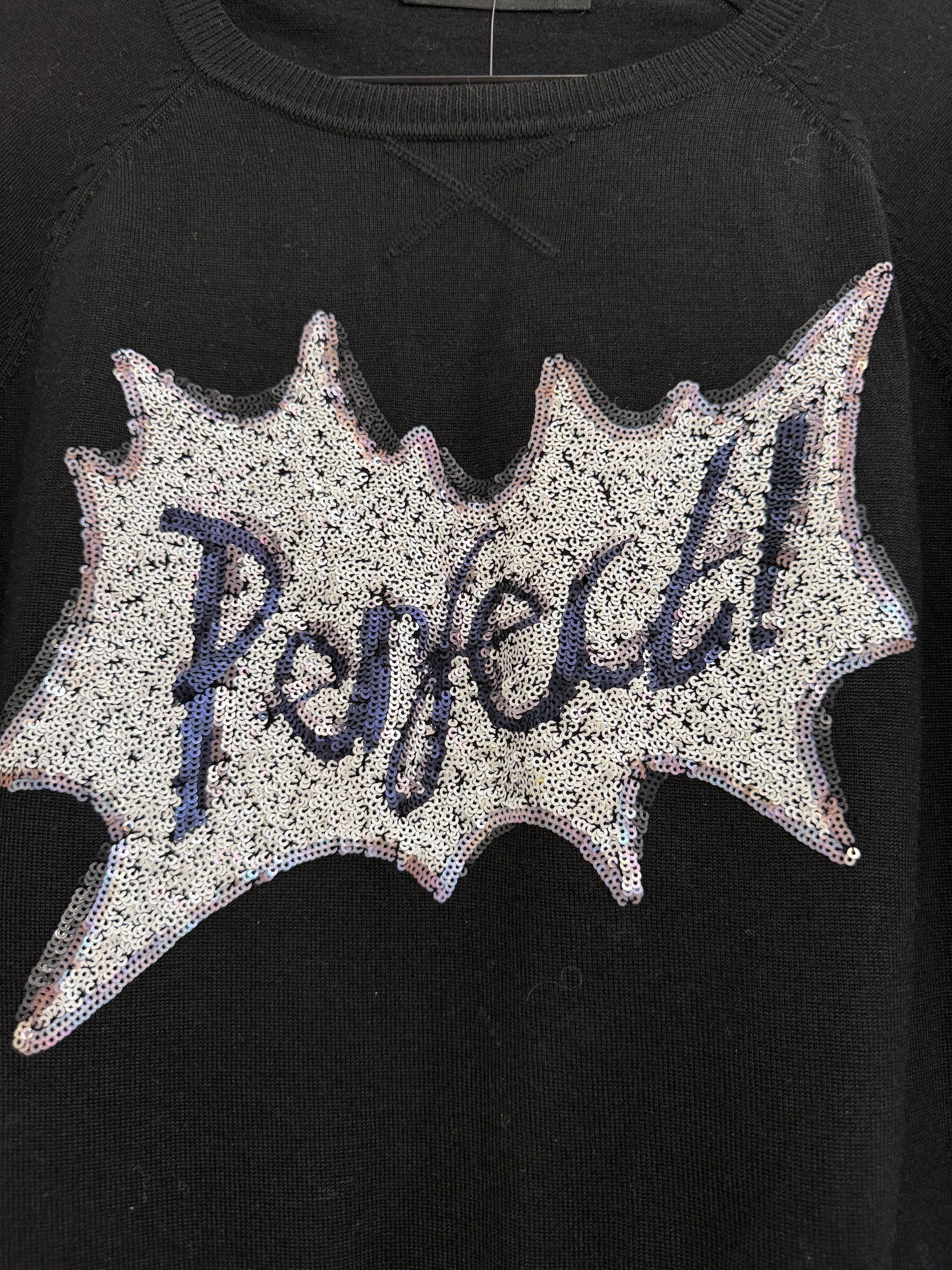 Karen Millen perfect sequin knit jumper/ sweater. Black. Size 3 (up to a size 14)