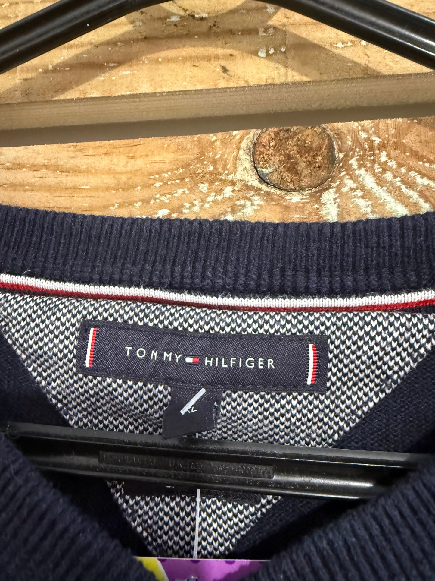 Vintage 90s Tommy cashmere jumper/ sweater. Blue. Size medium.