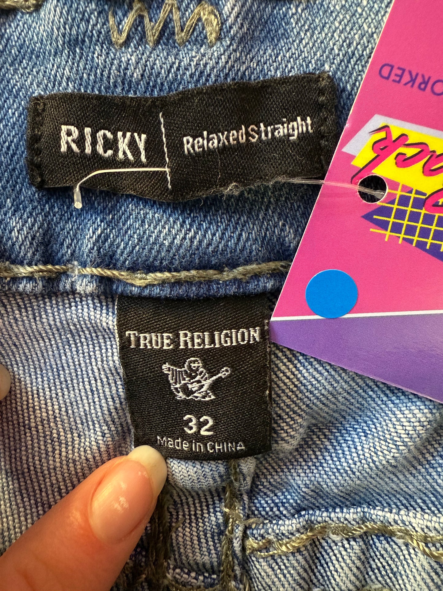 Vintage Y2K True Religion Jeans. Blue. 34” waist, 33” leg.