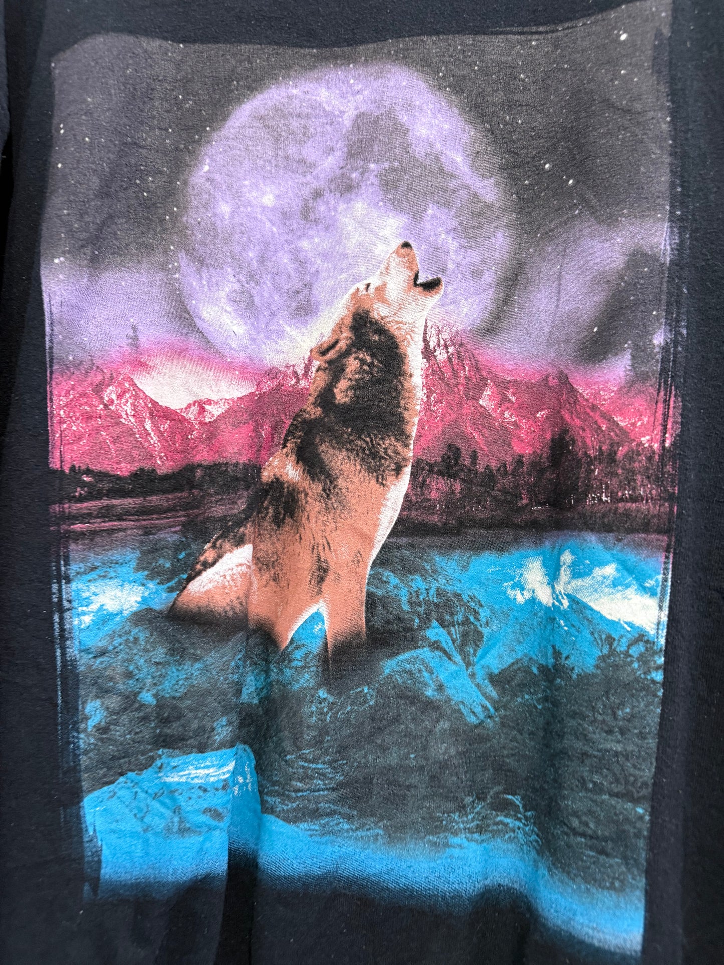 Vintage 90s wolf graphic sweater/ sweatshirt. USA. Size medium.