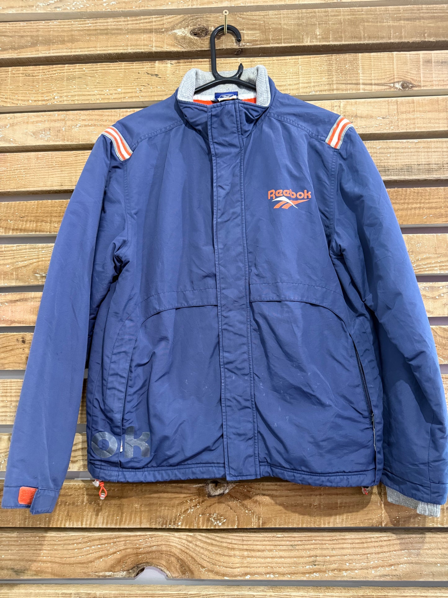 Vintage 90s Reebok hooded sports waterproof coat/jacket. Size Medium