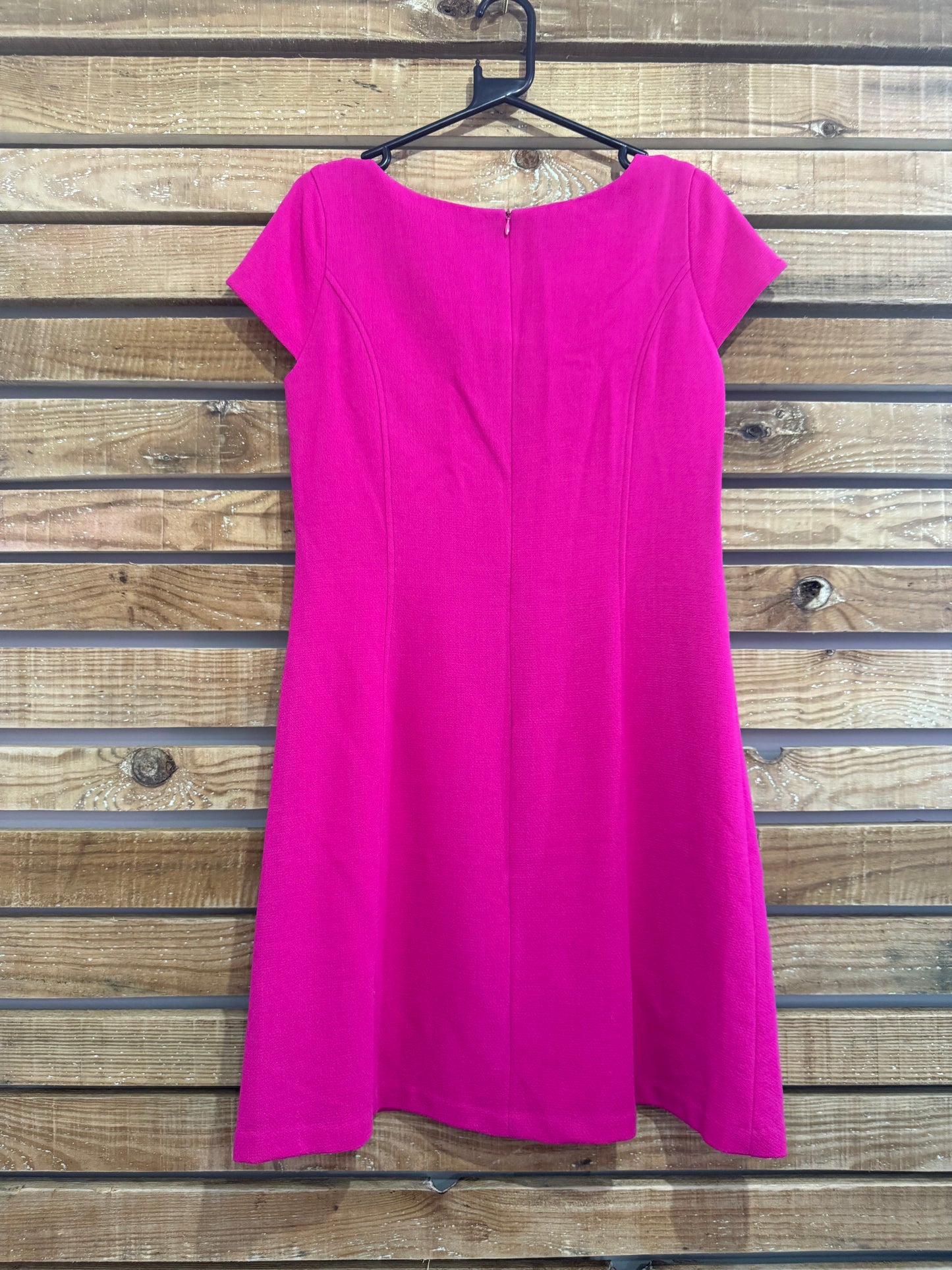 Vintage 80s, 60’s style Hobbs wool shift Dress. Fuschia pink. Size UK12