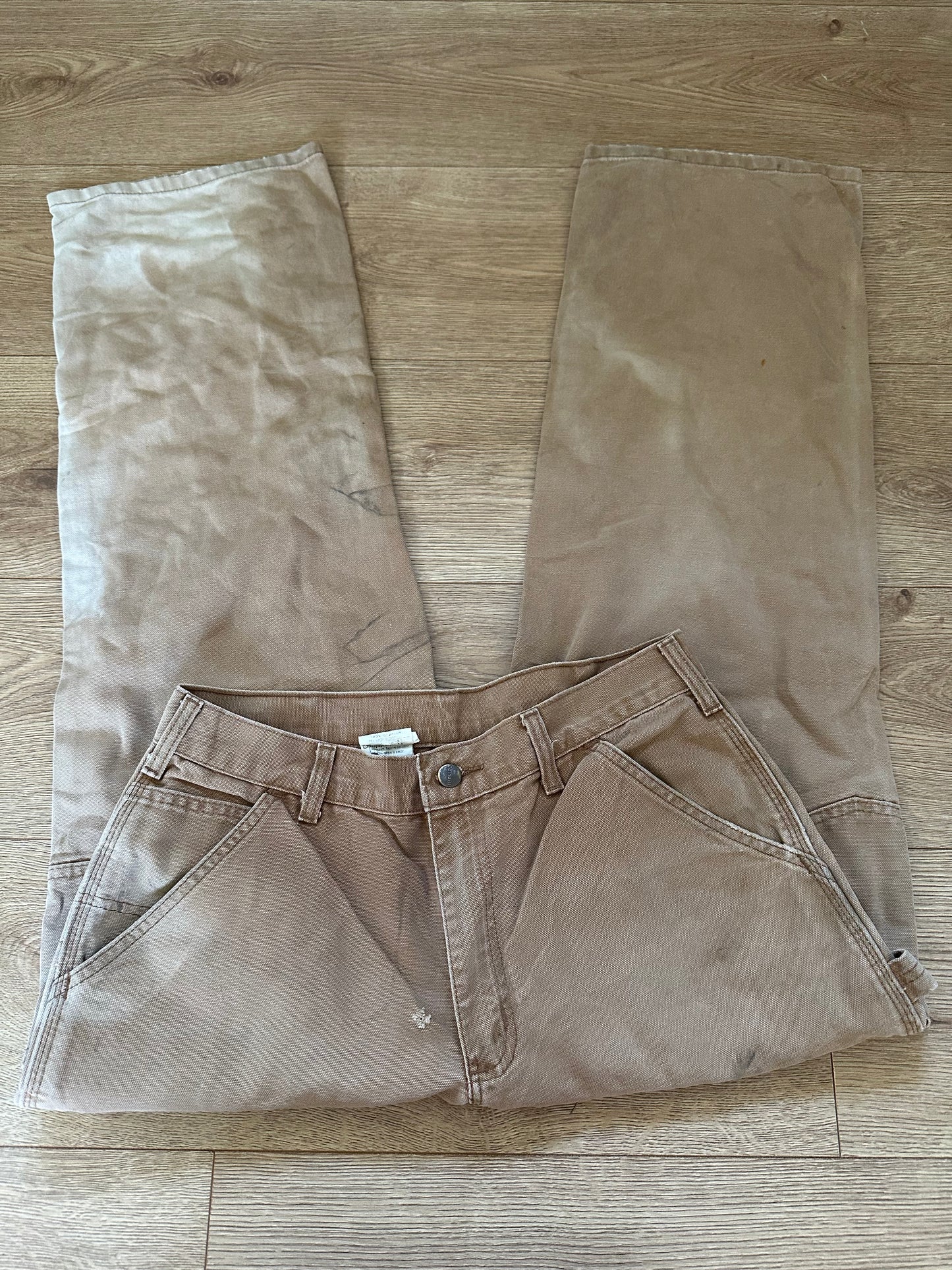Vintage 90s Carhartt Carpenter Beige Trousers/ Pants. Grunge/ Skater. Workwear. Waist: 32” Leg: 30”