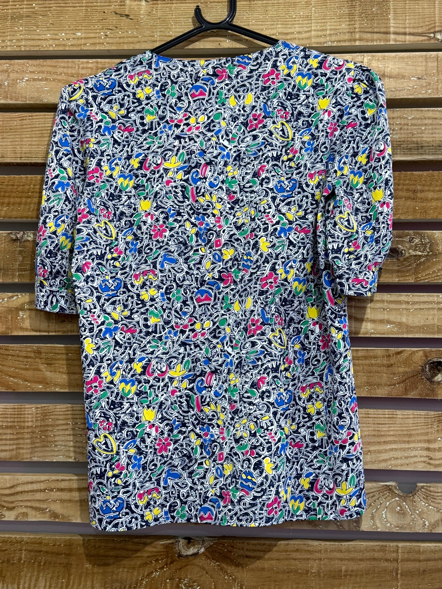 Vintage 80s patterned top/ blouse. Size 16.