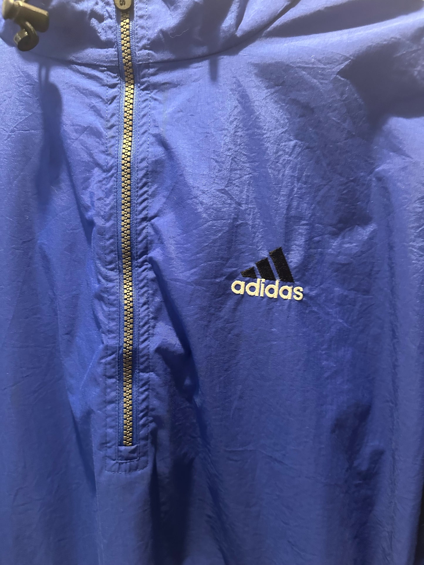 Vintage 90s Adidas 1/4 zip windbreaker/ shell jacket. Size XL. RARE. Festival.