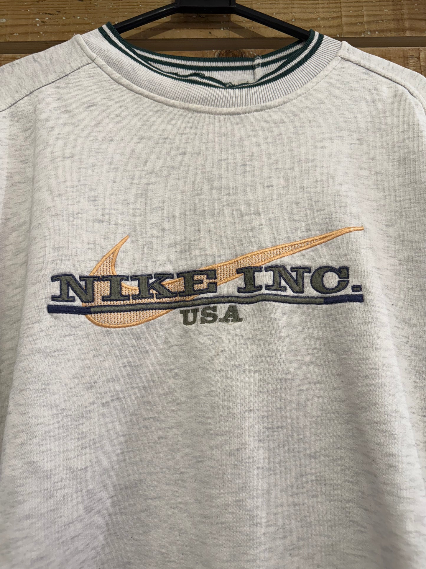 Vintage RARE 90s Nike USA embroidered swoosh grey sweater/ sweatshirt. Size XL.