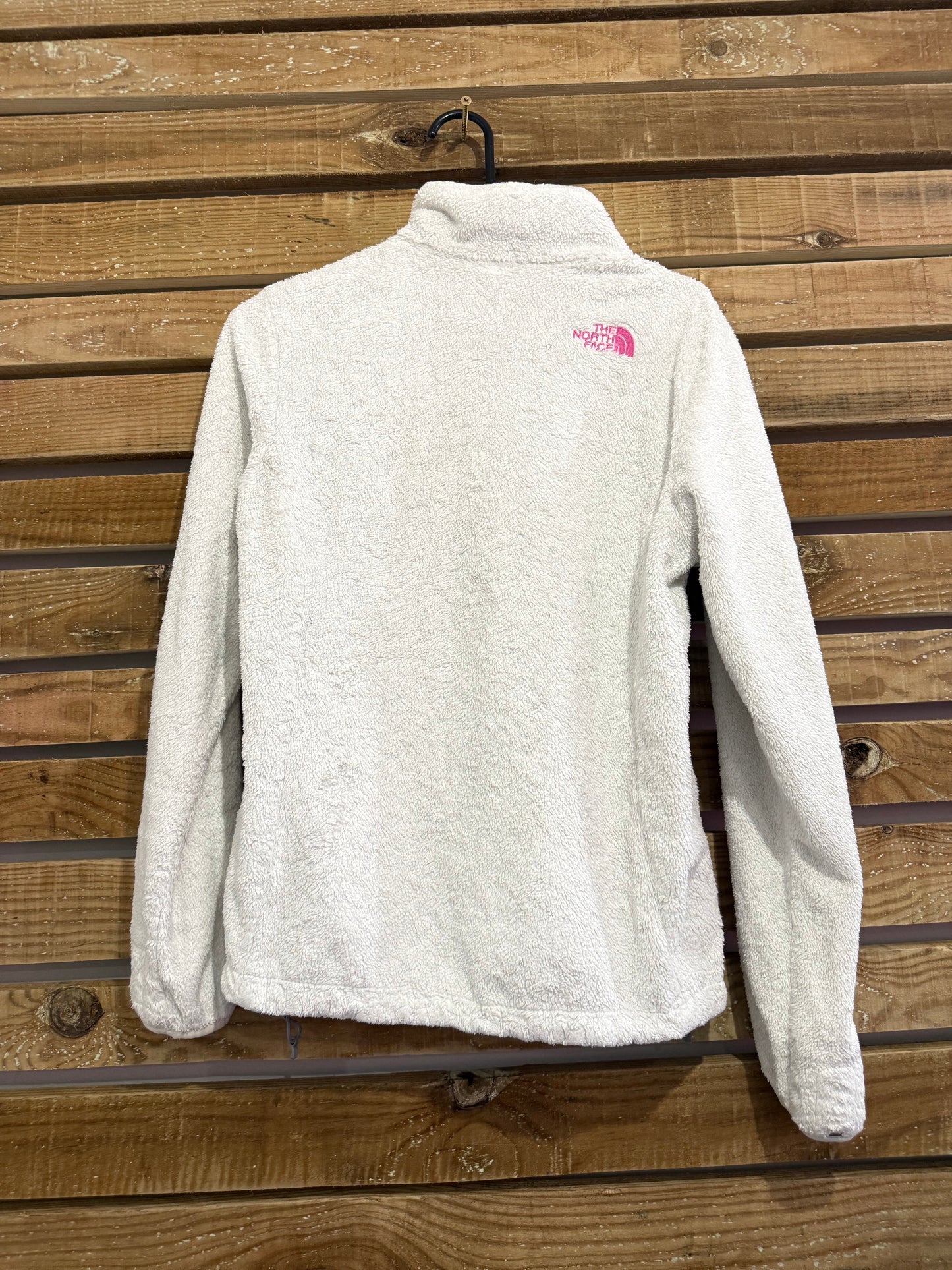 Vintage 90s The North Face teddy Borg fleece Jacket. White. Size Medium.