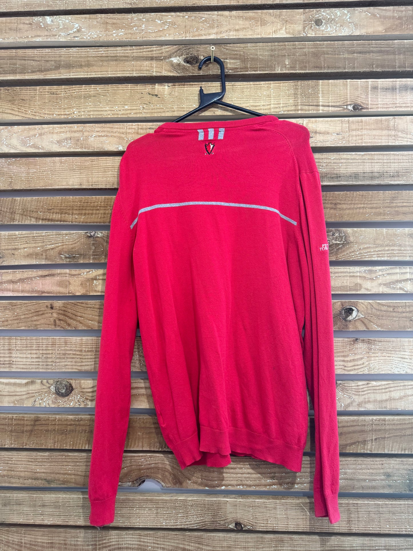 Vintage 90s Adidas Indians Golf knitted jumper. Red. Size Medium
