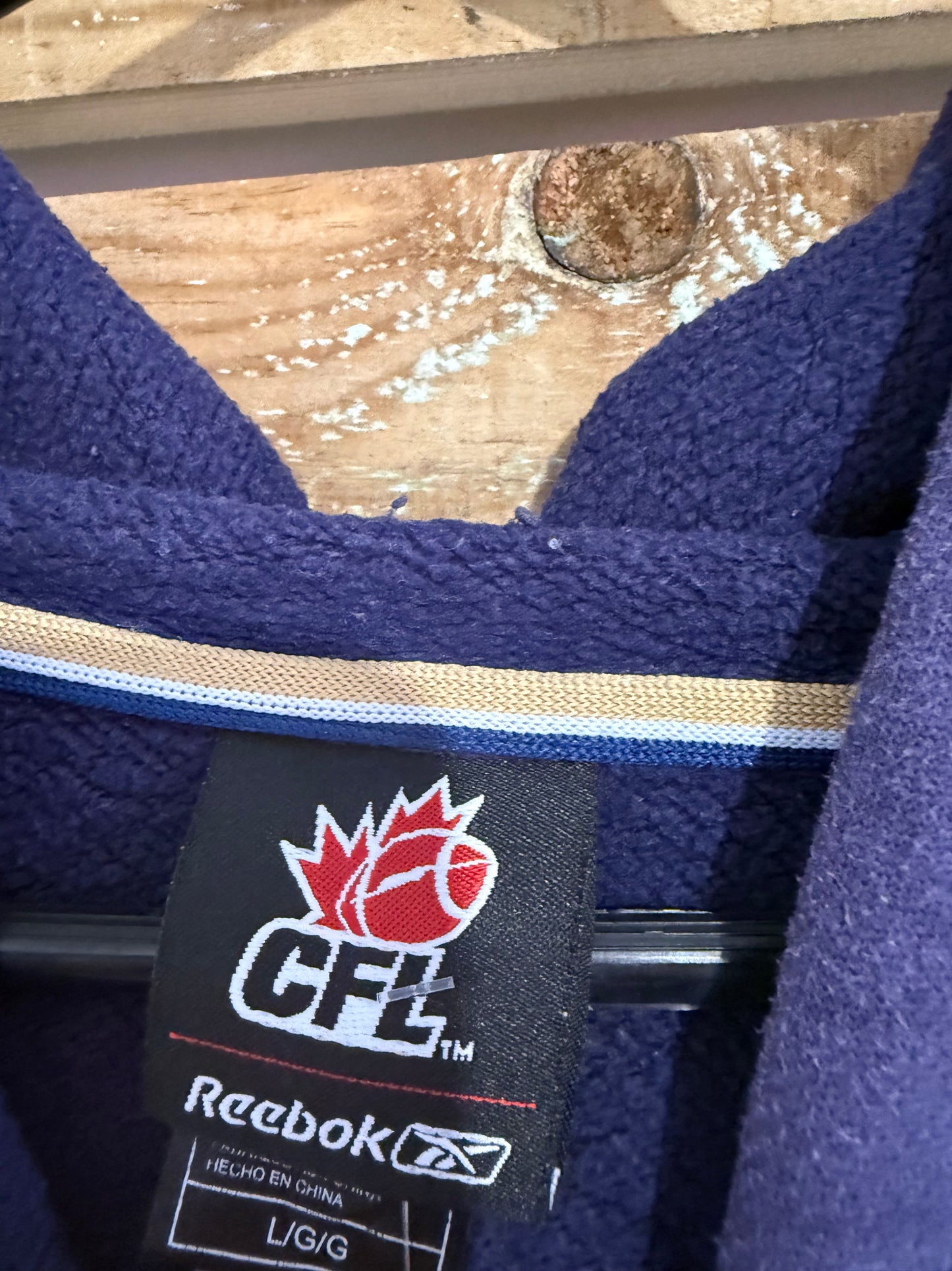 Vintage 90s Reebok CFL hoodie/ hooded sweater. Blue. Size Large