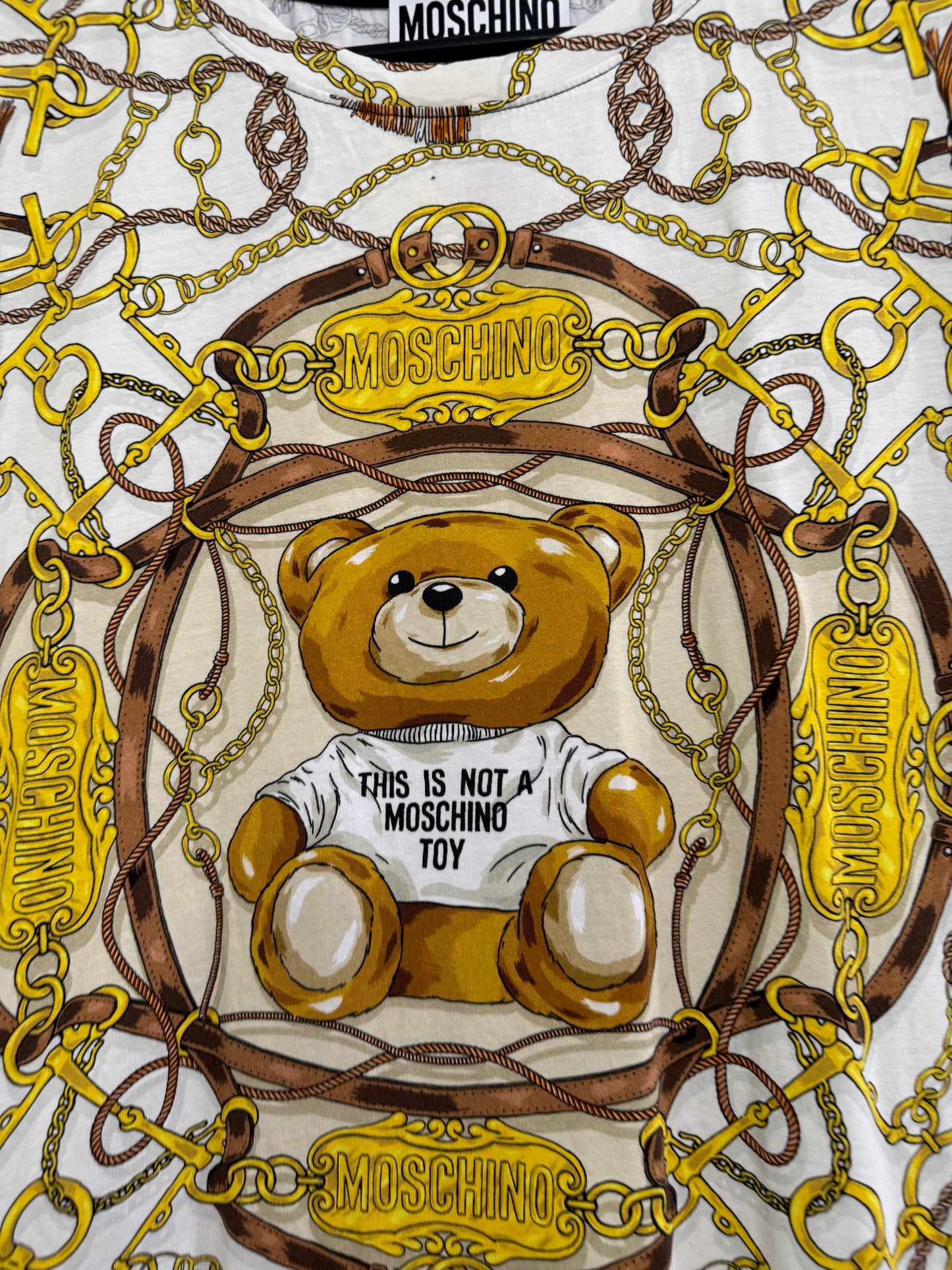 Vintage RARE Y2K Moschino teddy motif T-shirt. Size Medium.