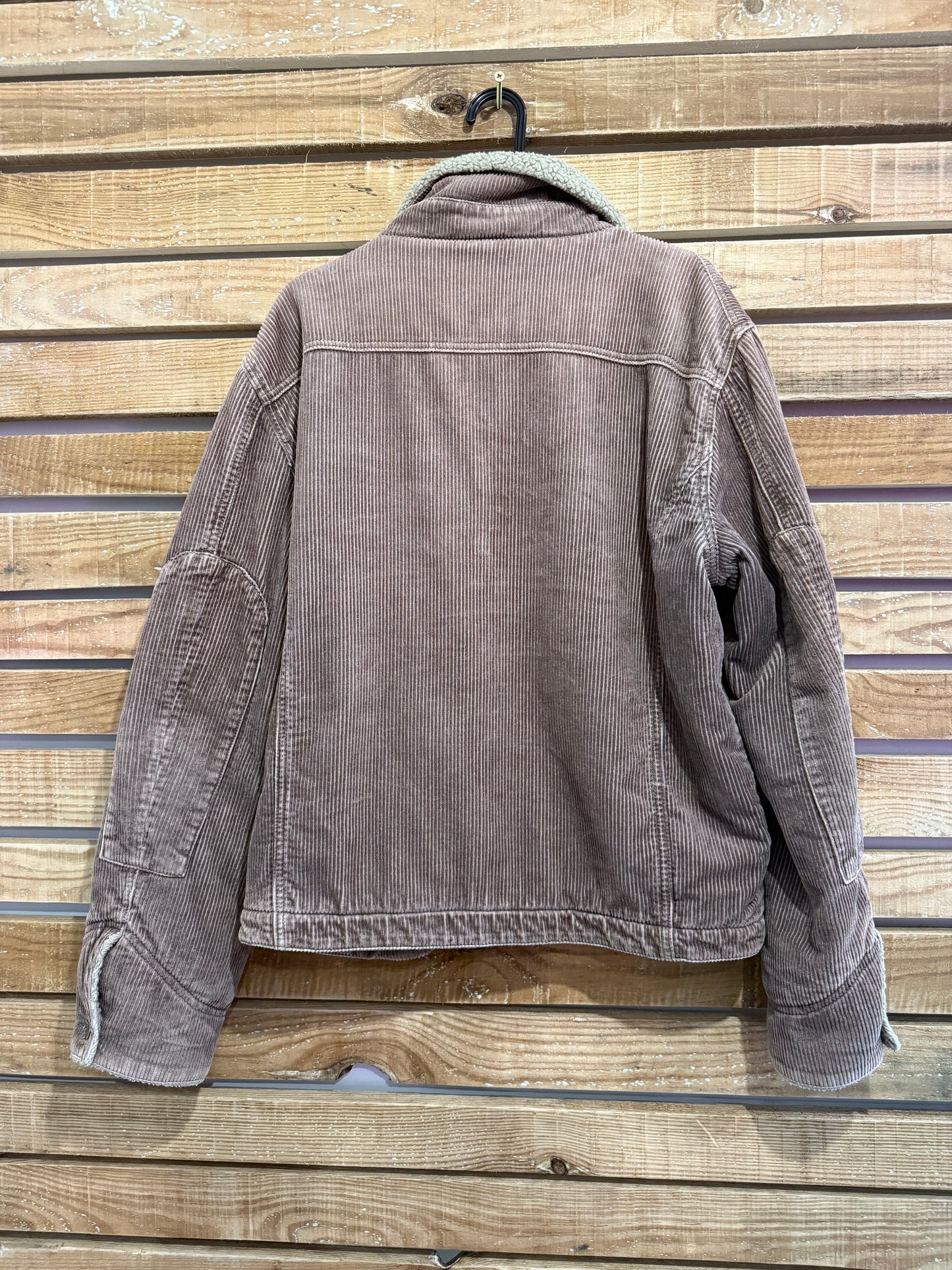 Vintage 90s Ben Sherman corduroy/cord sherpa fleece lined jacket. Brown. Size XL