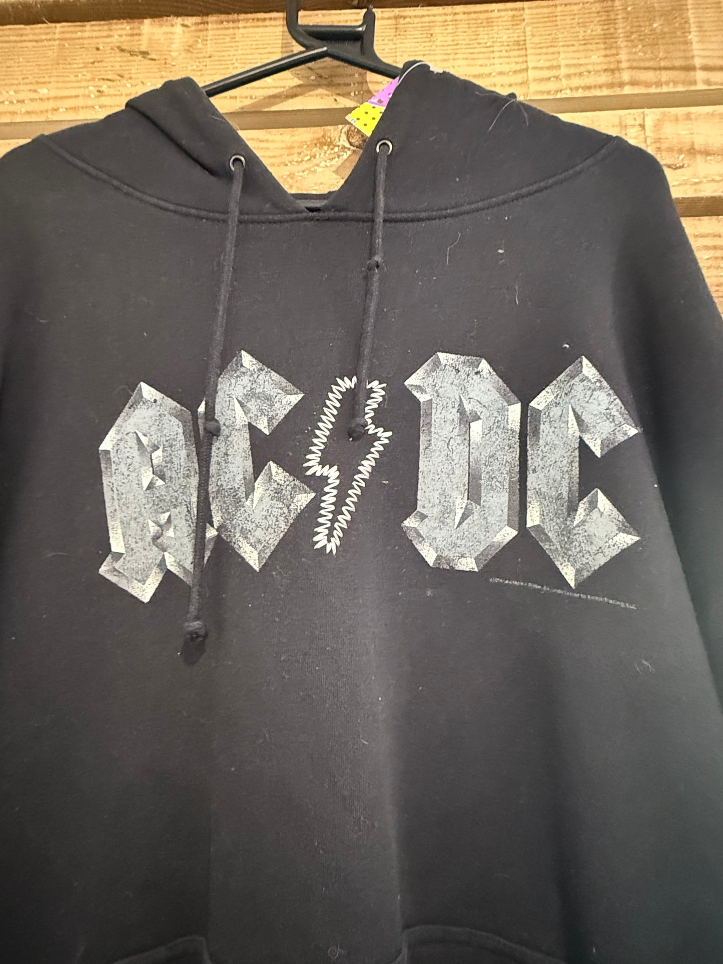 Vintage 90s AC/DC hoodie/ hooded sweater. Black Size XL. Band/ music