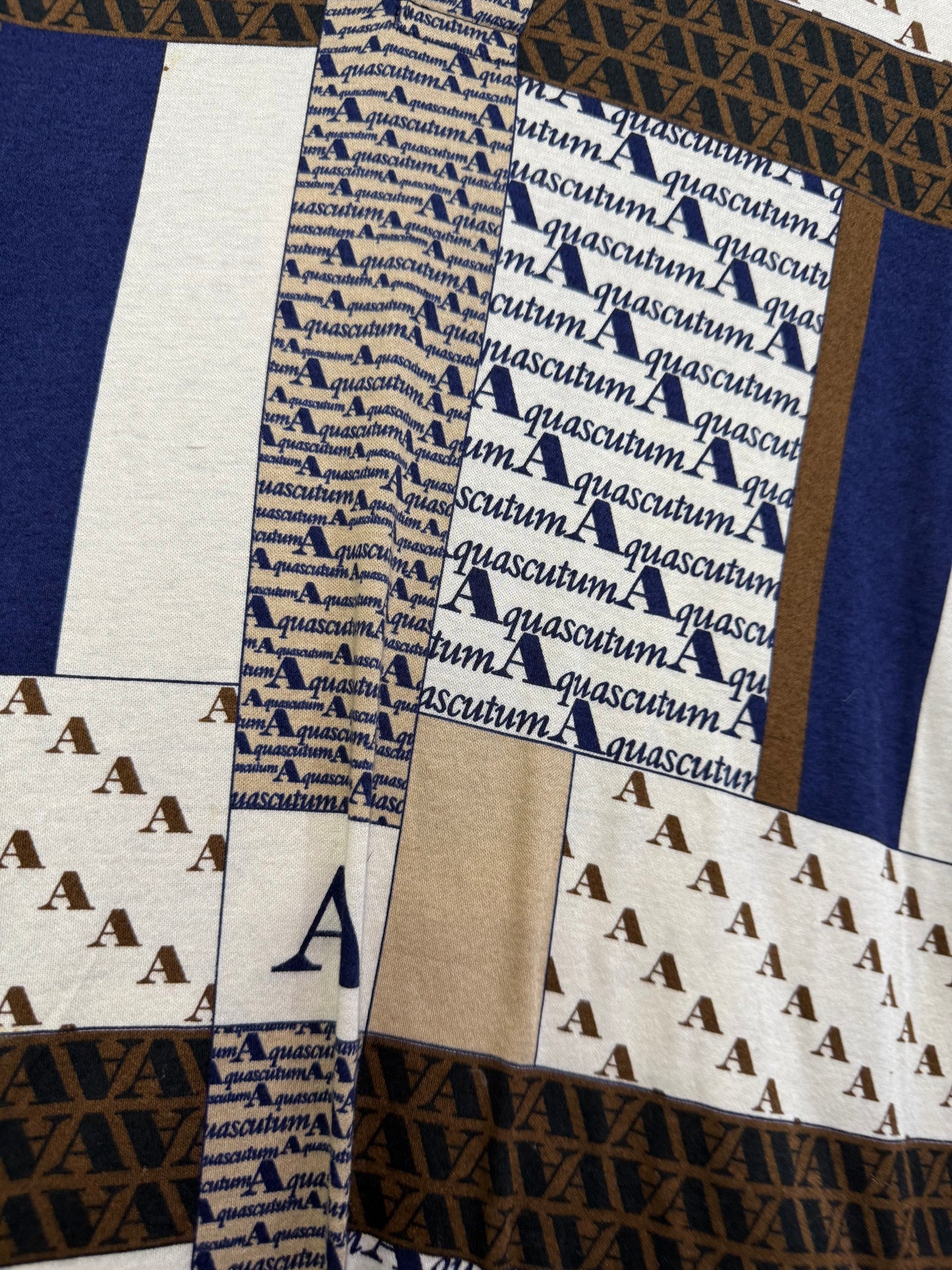 Vintage 80s Aquascutum monogram polo shirt. Size Medium.