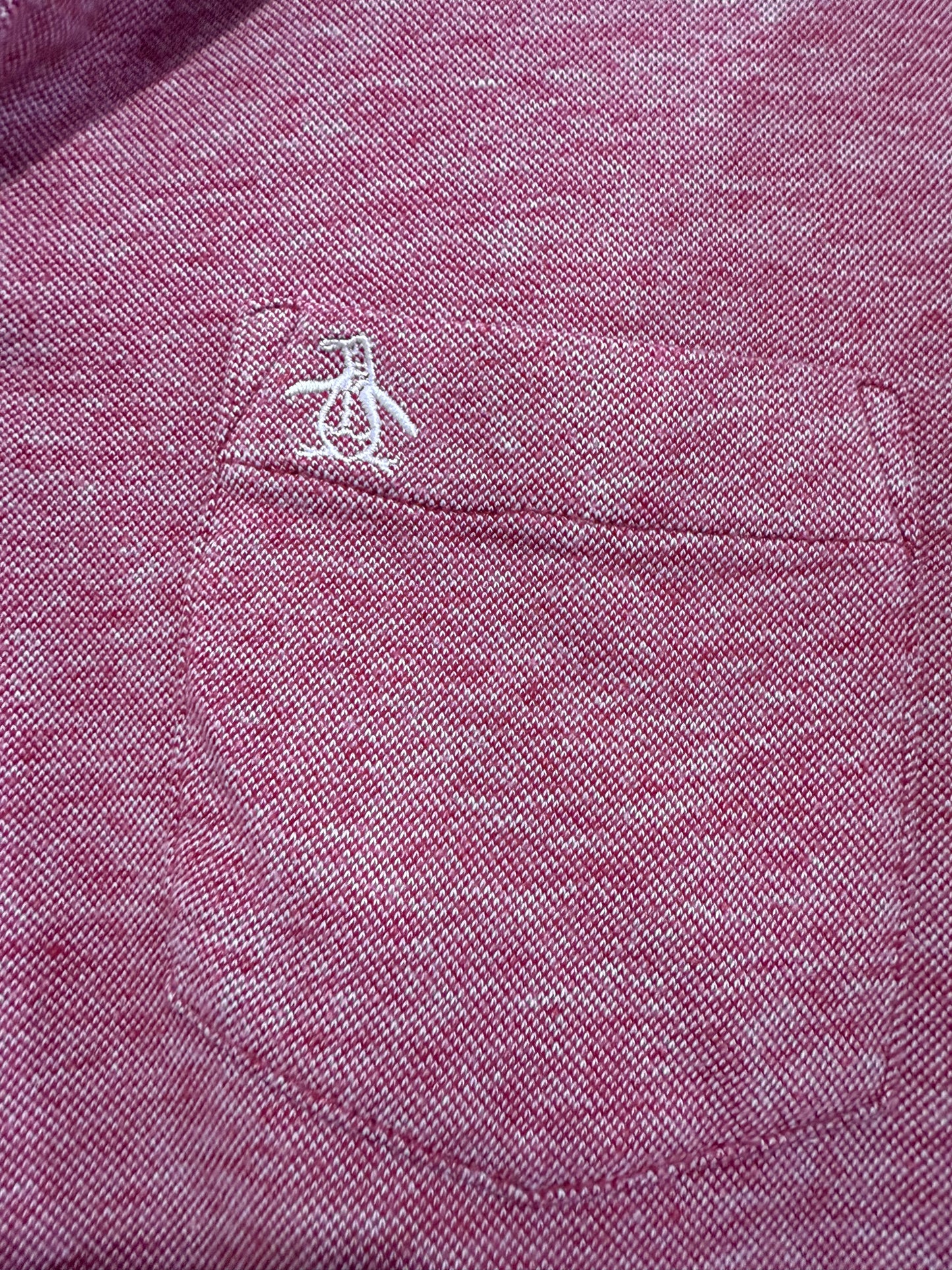 Penguin polo shirt. Red. Size Large.