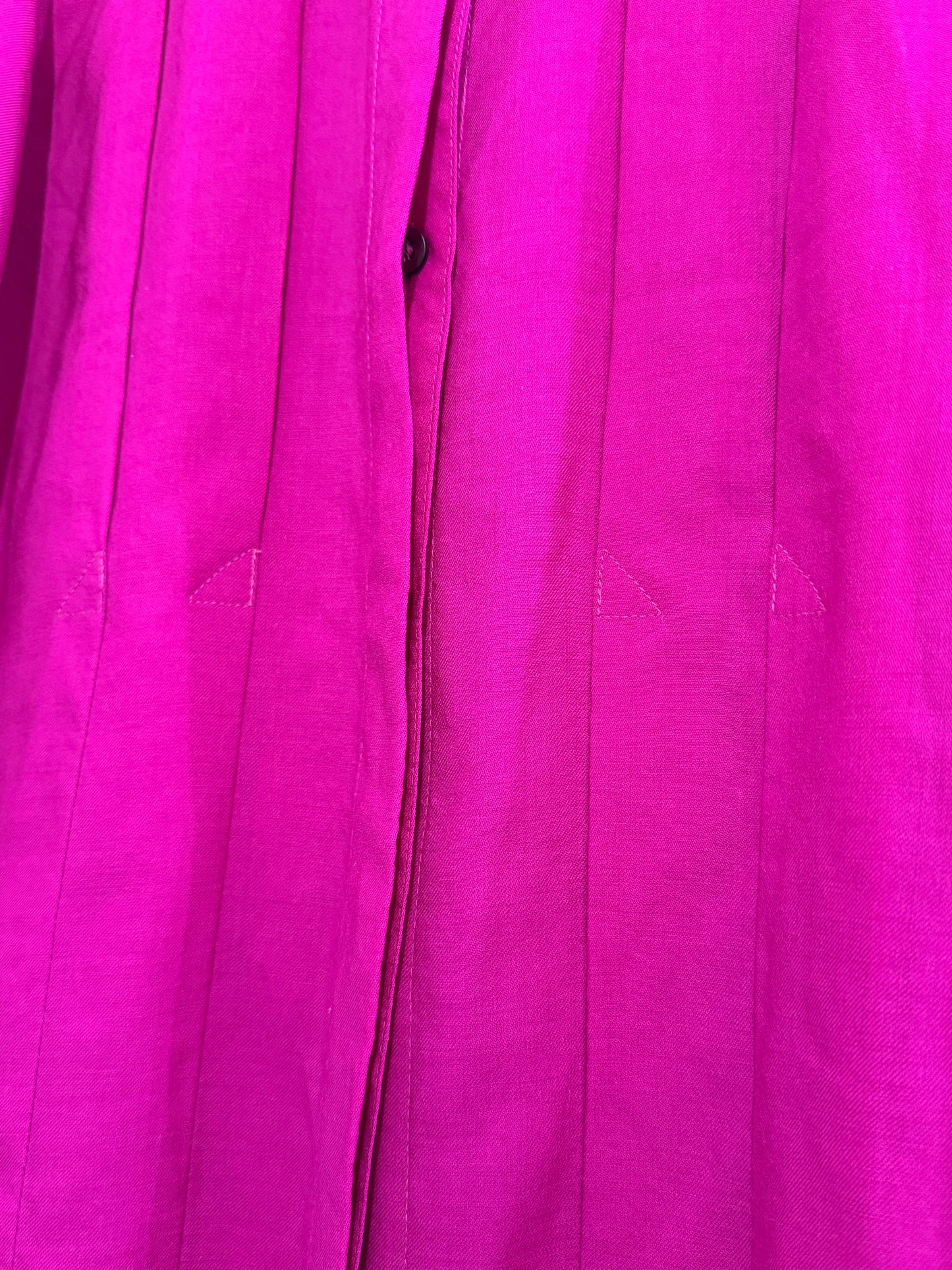 Vintage 80s fuschia ruffled blouse/ evening top. Free sizing up to a UK 14.