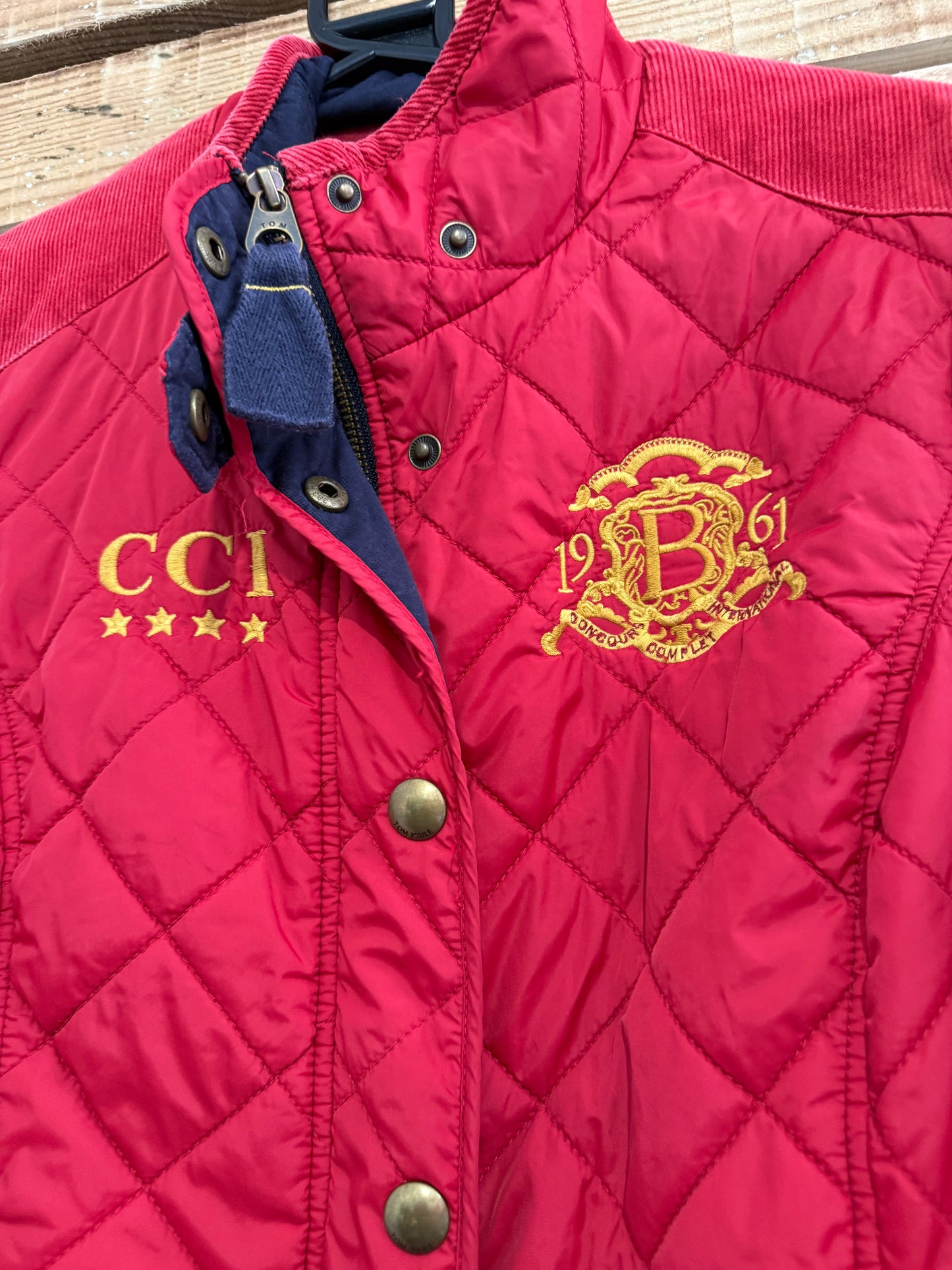 Joules Burghley quilted Jacket/Coat. Red. Horse riding. Size 12.