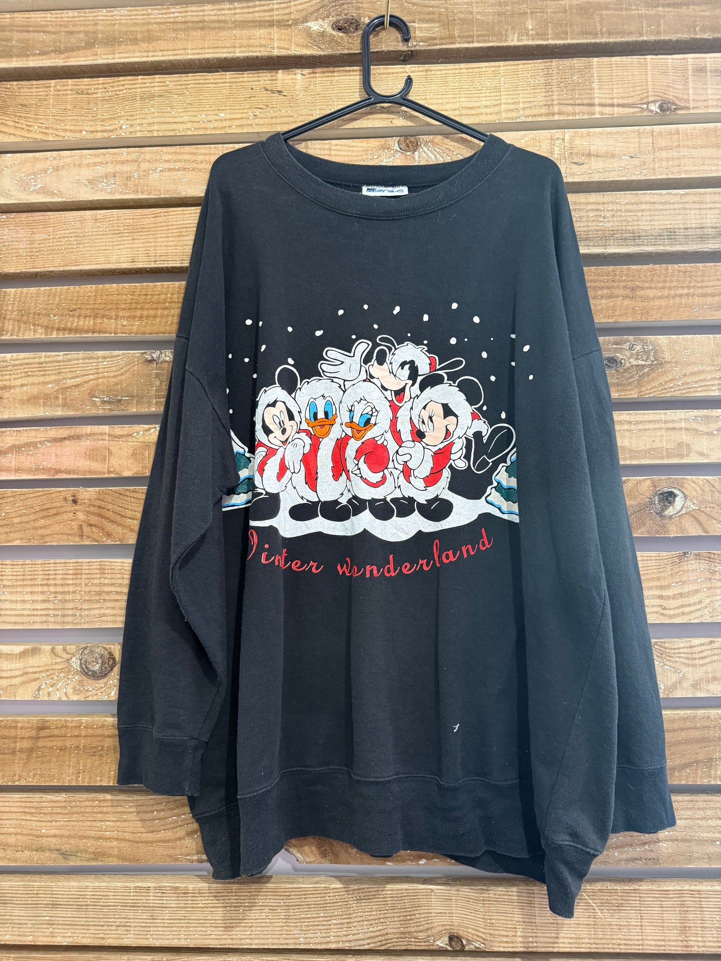 Vintage RARE 80s Disney x Jacques Morèt Mickey Mouse and friends Christmas festive sweater. USA. Size XXL